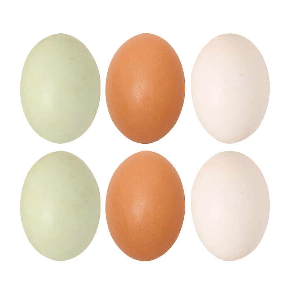 Easter Diy Egg Wooden Easter Eggs Pretend Play For Activities Oval Shape 6Pcs