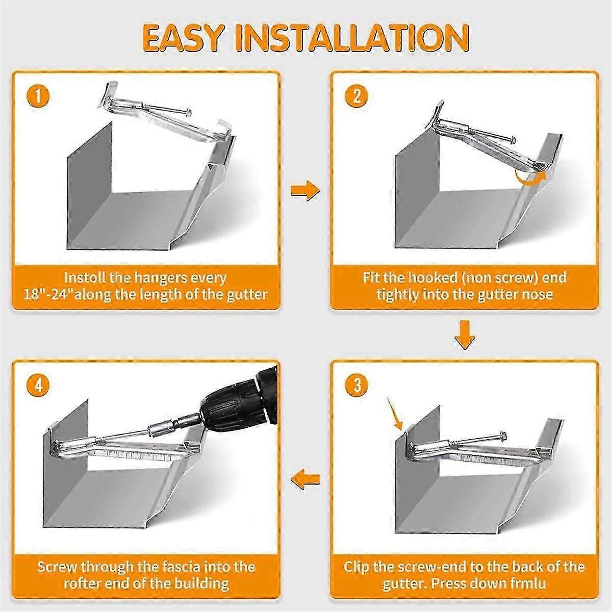 5inch 25 Pack Gutter Hangers, with Pre-Inserted Screw