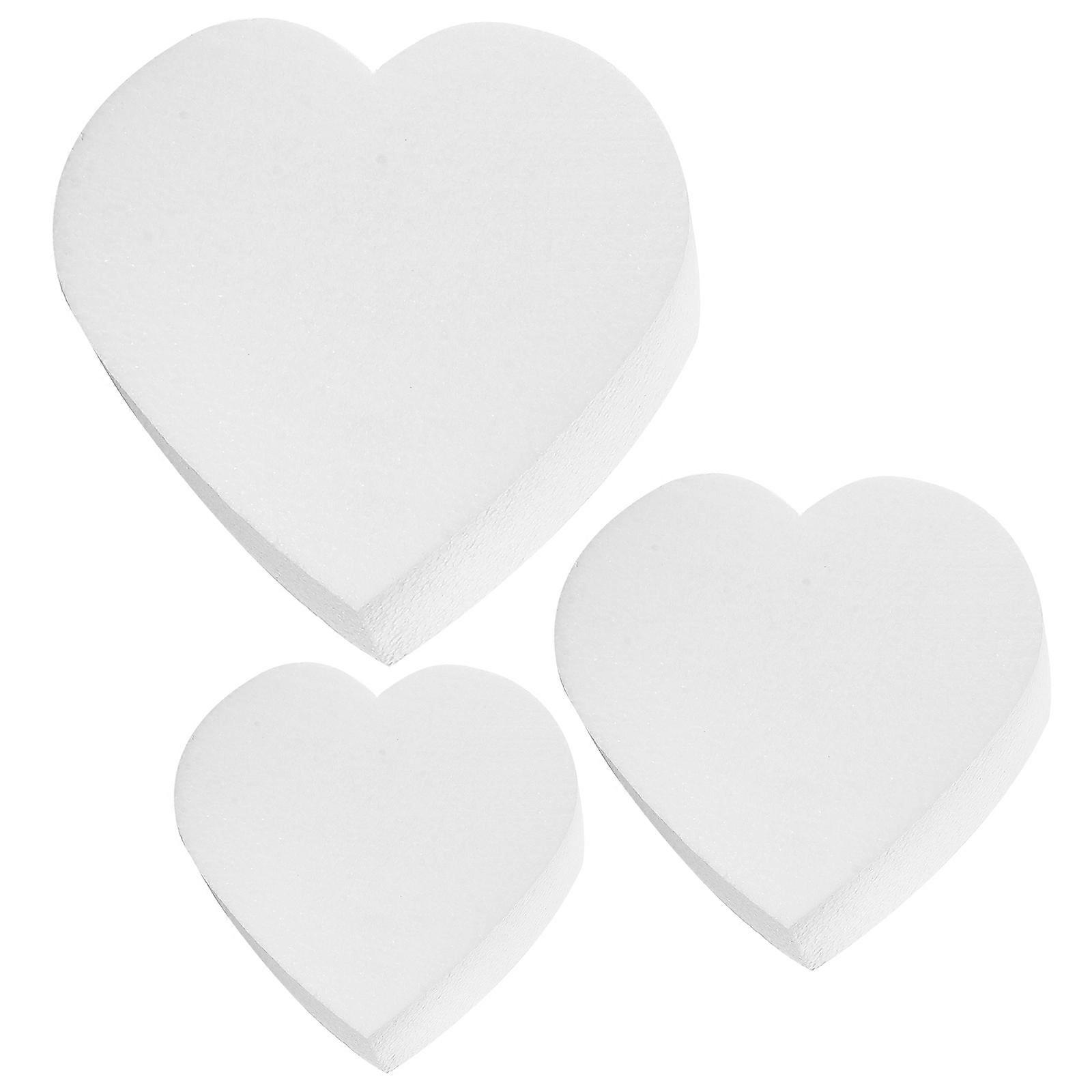 Heart Shaped Cake Model Baking Practice White 6 Inch Diameter 15cm Height 7cm 3Pcs
