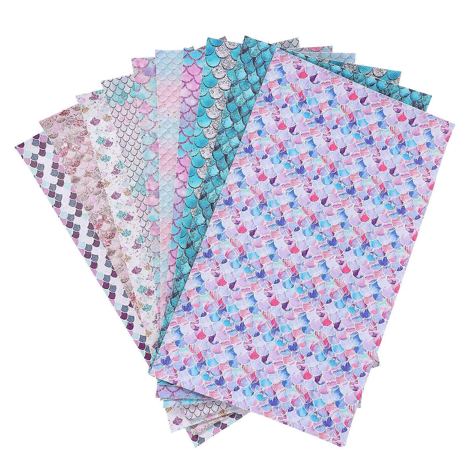 10pcs Faux Sheets for DIY Crafts Assorted Patterned Craft Material for Handmade Projects