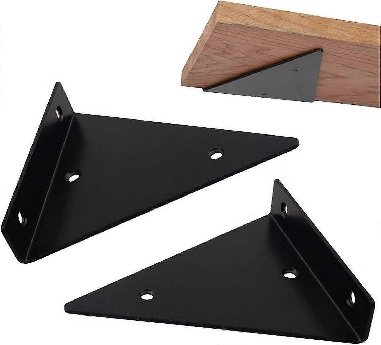 Black Metal Floating Shelf Bracket Parts - Extendable Corner Bracket