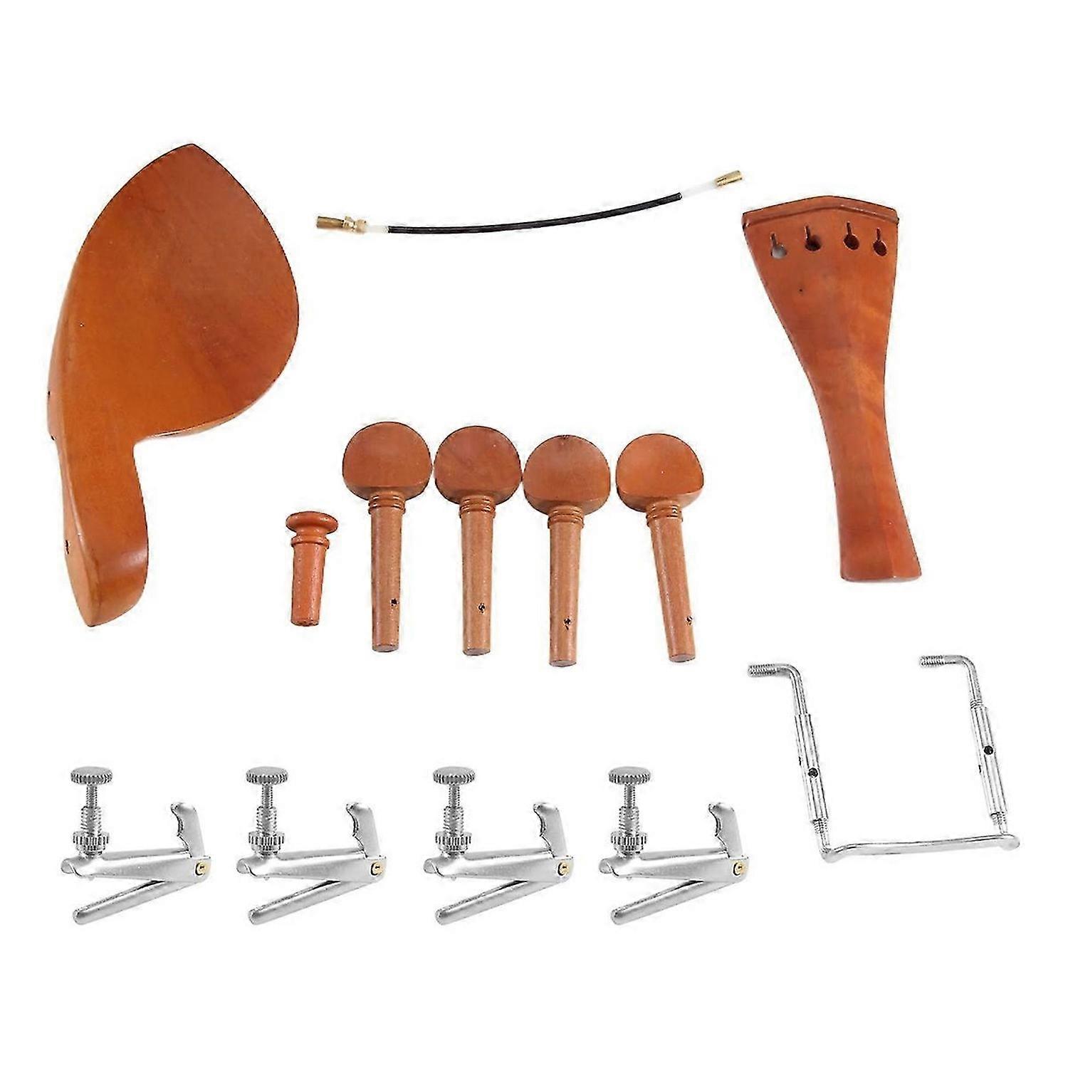 A Natural Jujube wood 4/4 violin Parts accessories Set of Fine-Tuning, Chinrest Chin Rest, Strings,