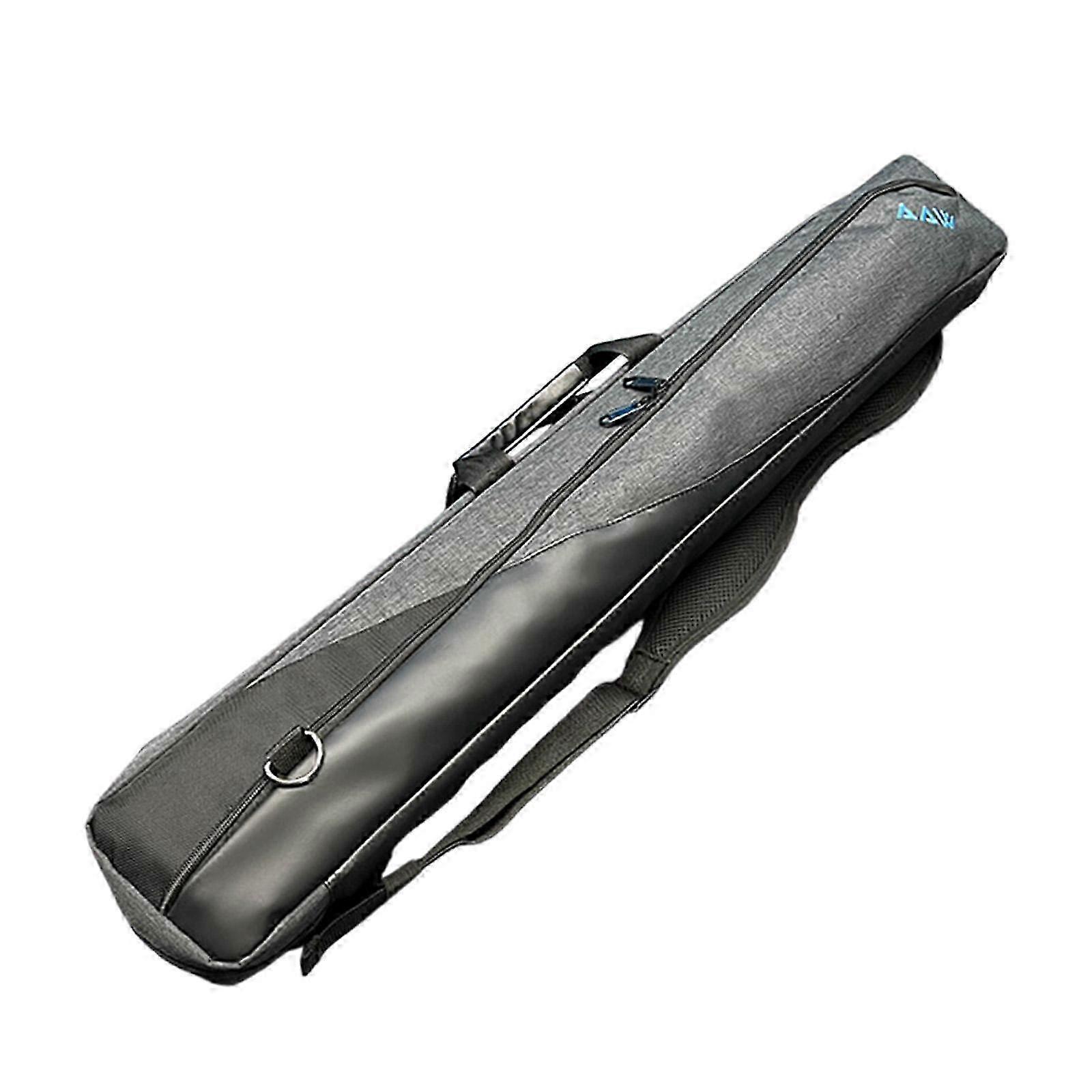Zippered Billiard Cue Carrying Case - Gray Pool Cue Storage Bag with Handle for Billiards Accessories