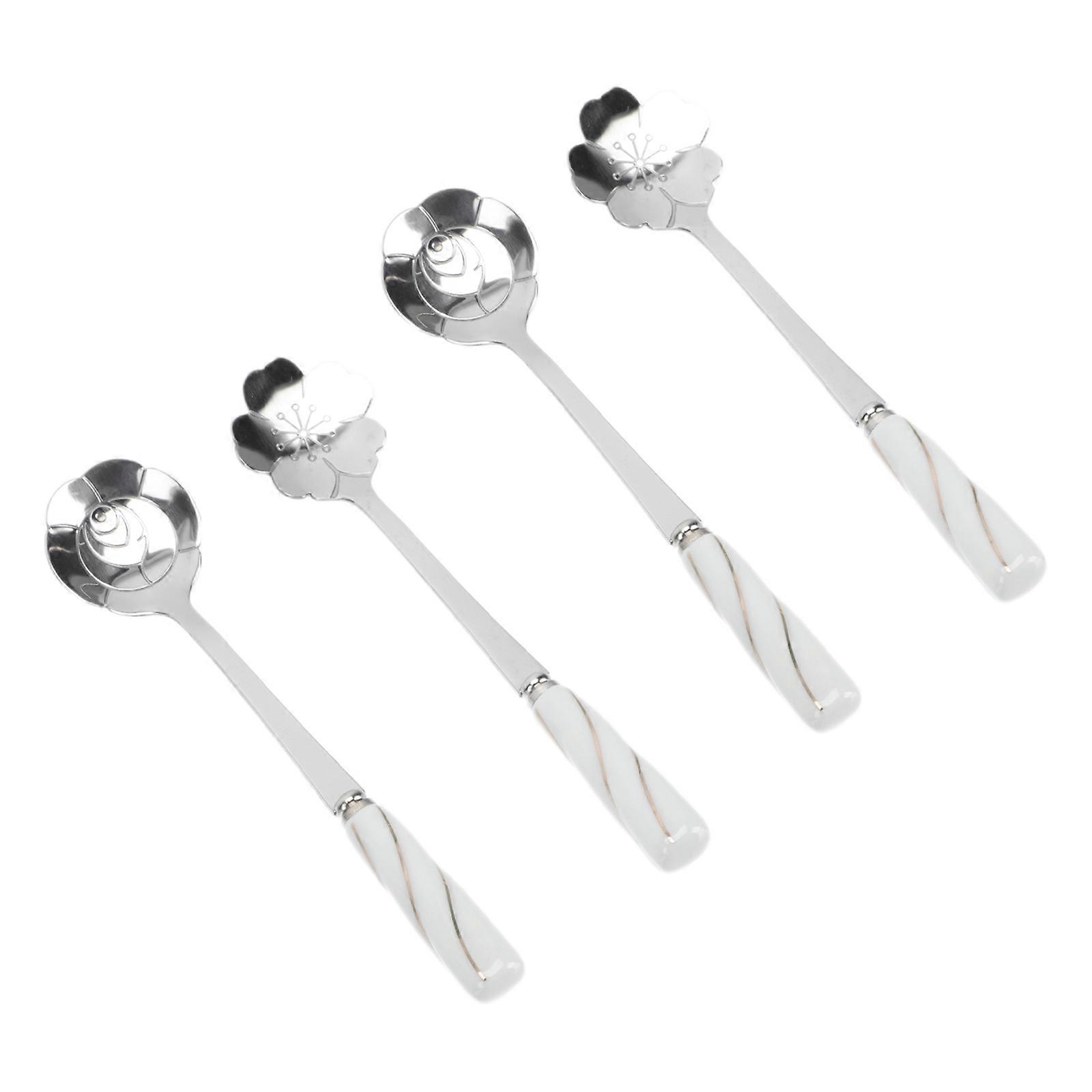Practical Dessert Spoon Stainless Spoons Bars 17x2.8cm 4Pcs
