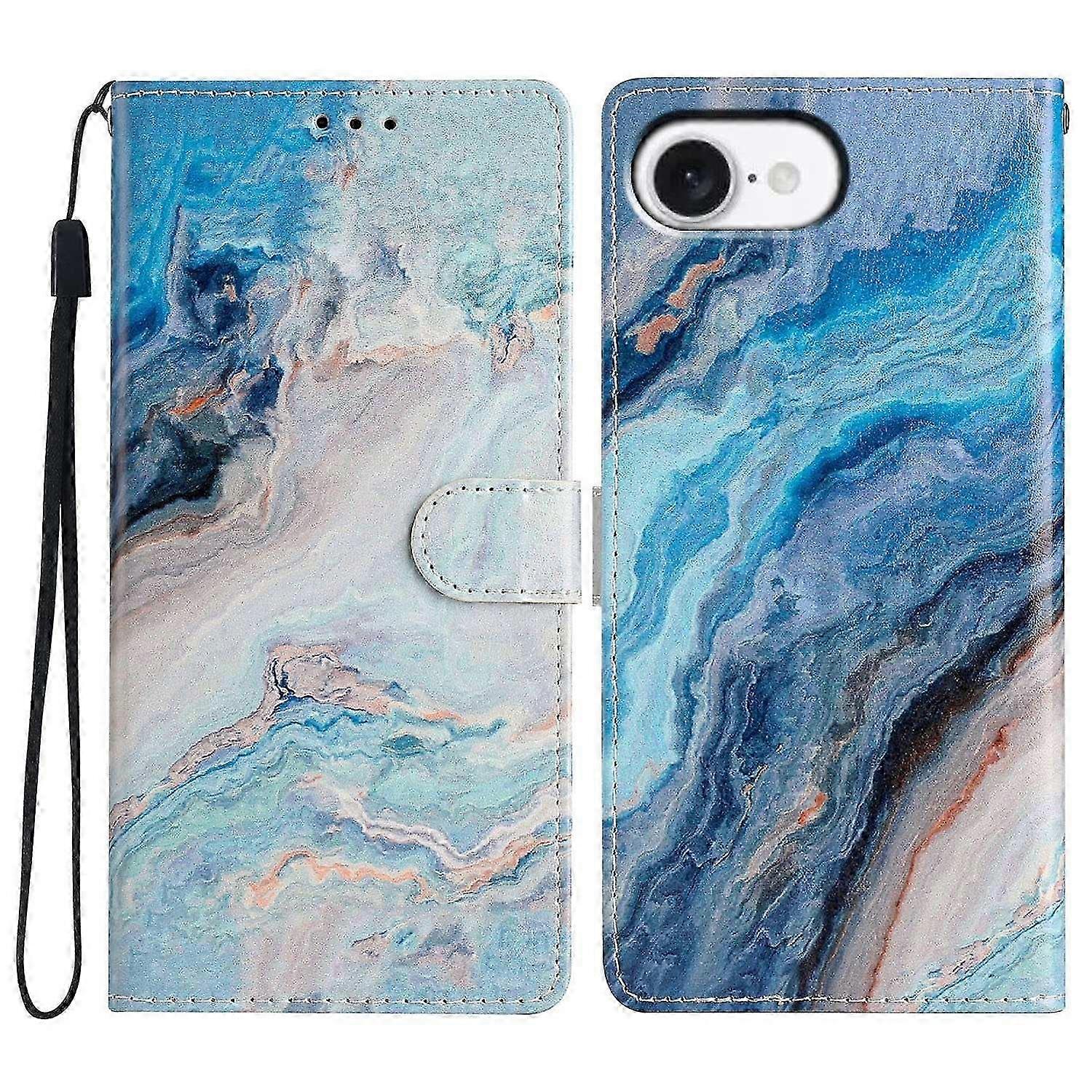 Wallet Case for Compatible Brand PU Leather Pattern Printing Stand Phone Cover with Strap - Two Wolves