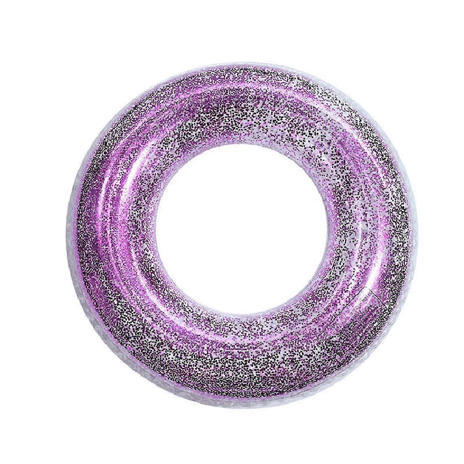 Transparent Inflatable Swimming Ring With Colorful Sparkling Glitters Suitable For Various Pool Activities