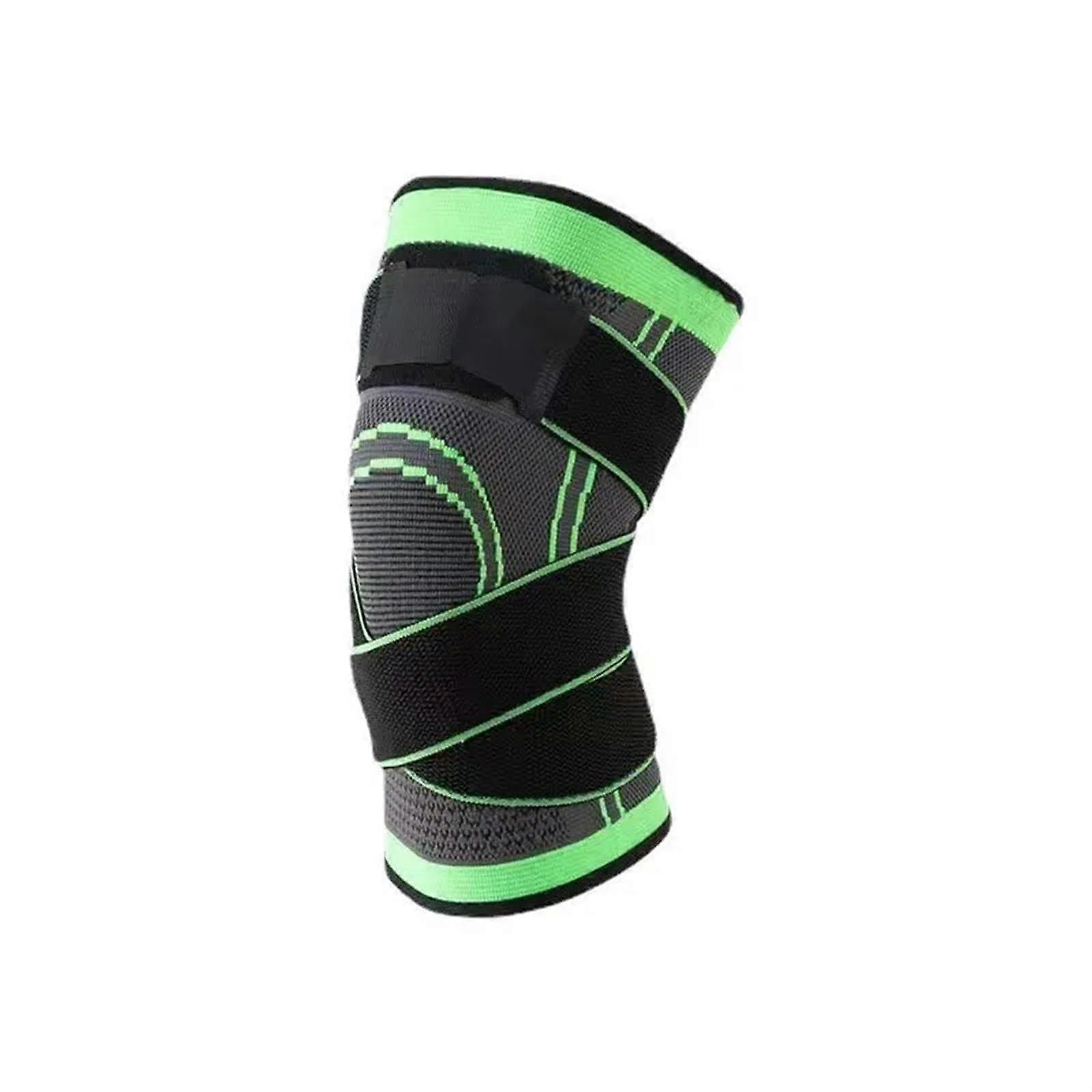 Knee Pads Supporter Strap Green L Fitness Equipment for Men Women Basketball Running Compression Protection