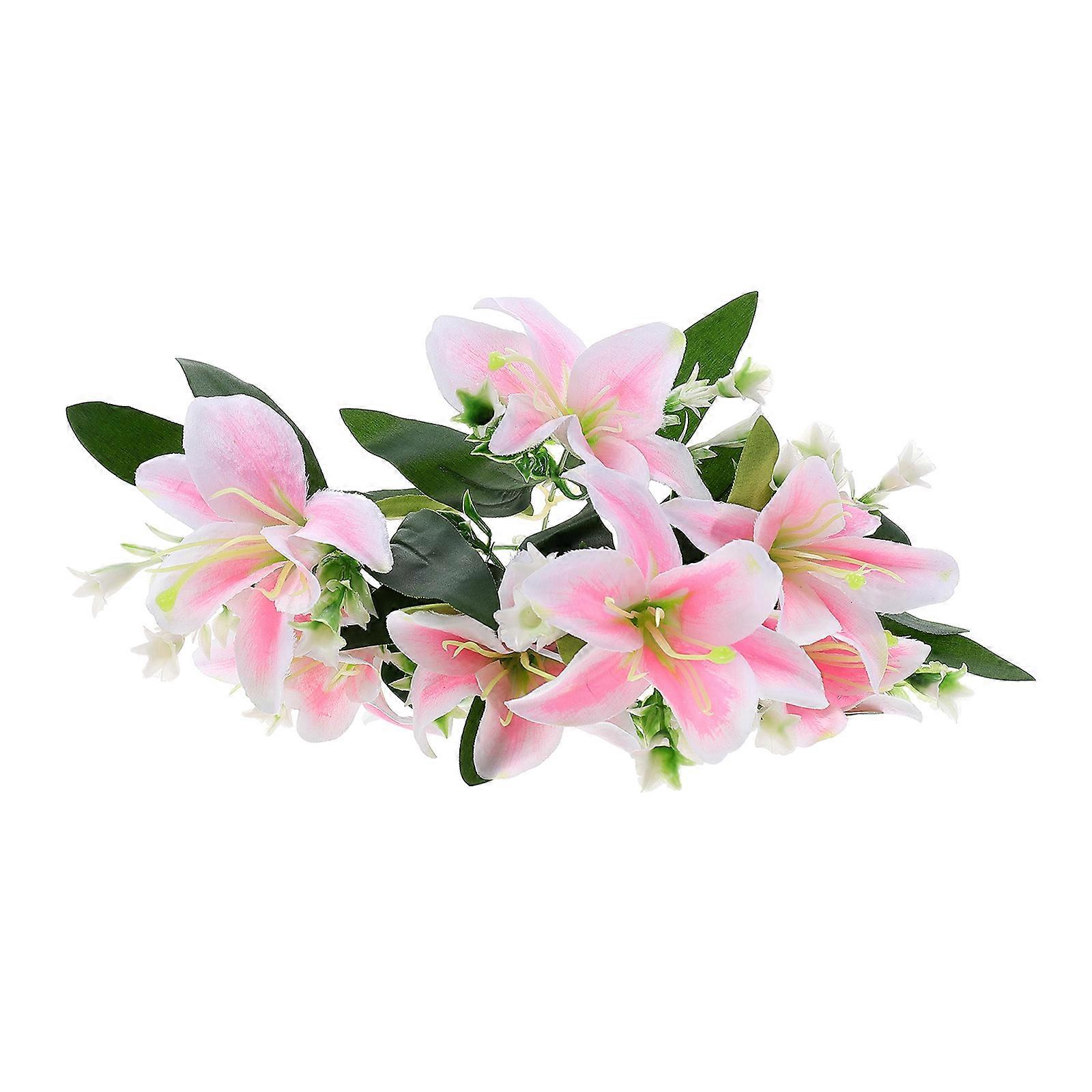 Flower Decor Realistic Artificial Lily Plastic Material for Event Planners 1Pack