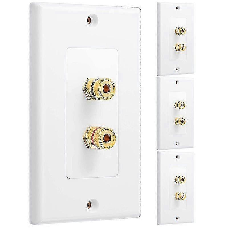 4 Pack Single 1.0 Speaker Wire Wall Plate for 1 Speaker