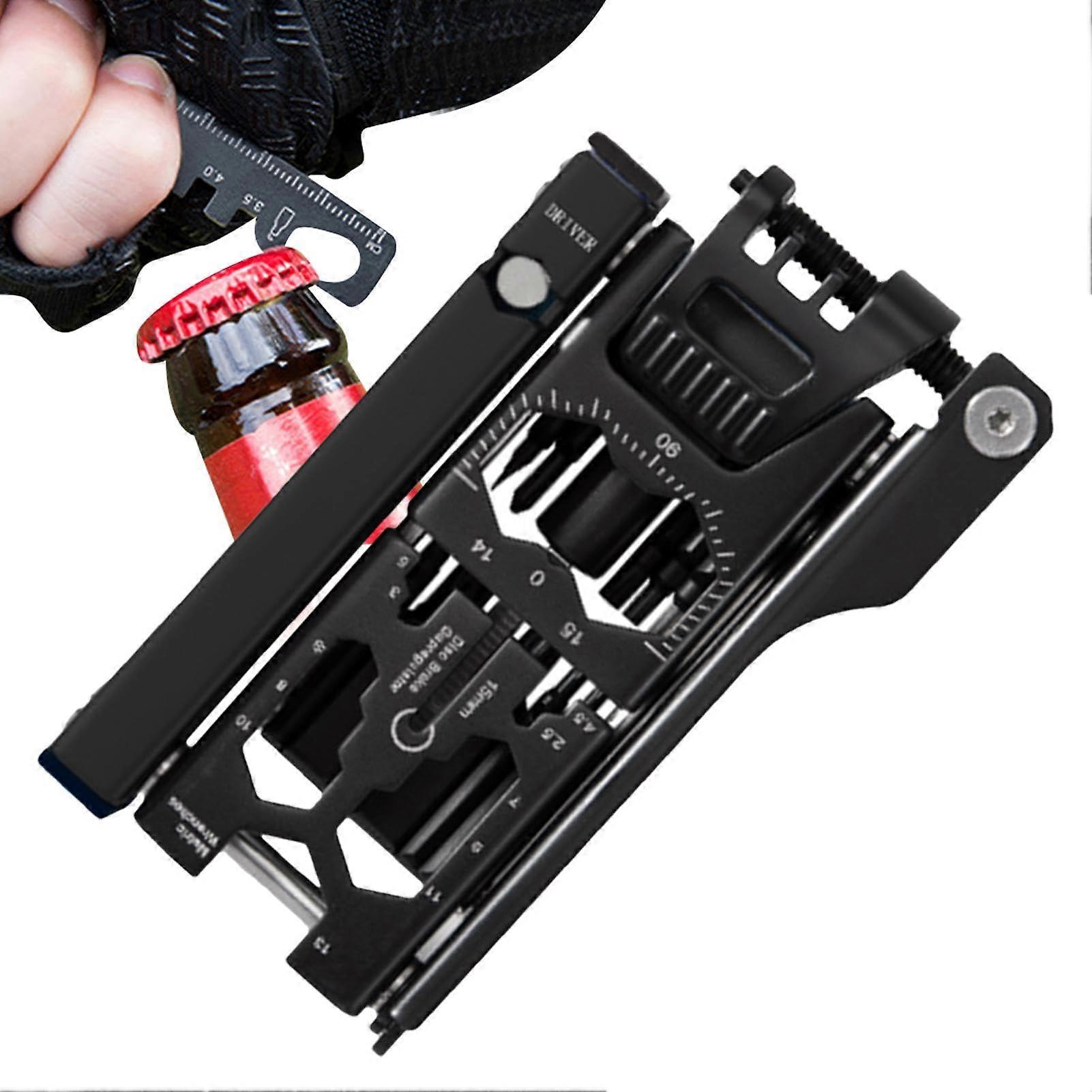Bicycle Repair Wrench Tool - 38 in 1 Bike Chain Removal Tool with Bottle Opener Function and Multiple Bits