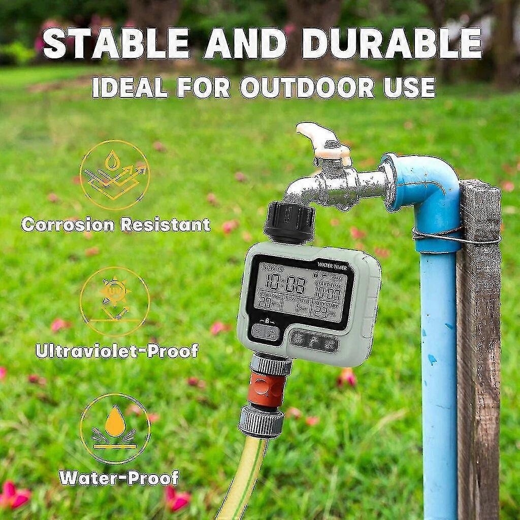 IPX5 Waterproof Irrigation Timer for Manual/Automatic Sprinklers with LCD Display