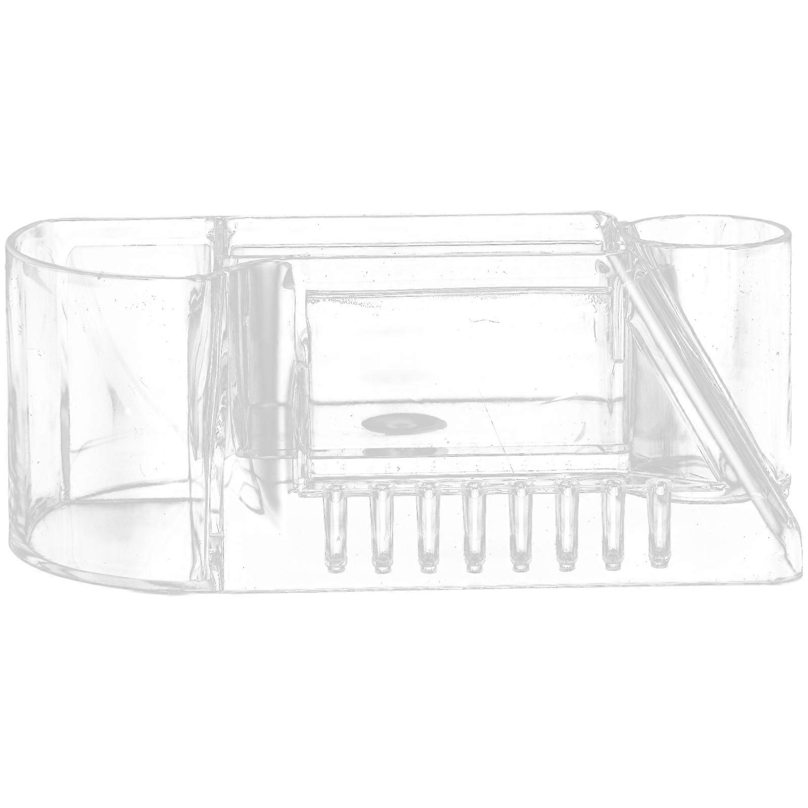 Nail Drill Base Holder Organizer Storage Box For Manicure Tools Rectangular Shape Transparent Color 16.00X8.50X6.20CM 1Set