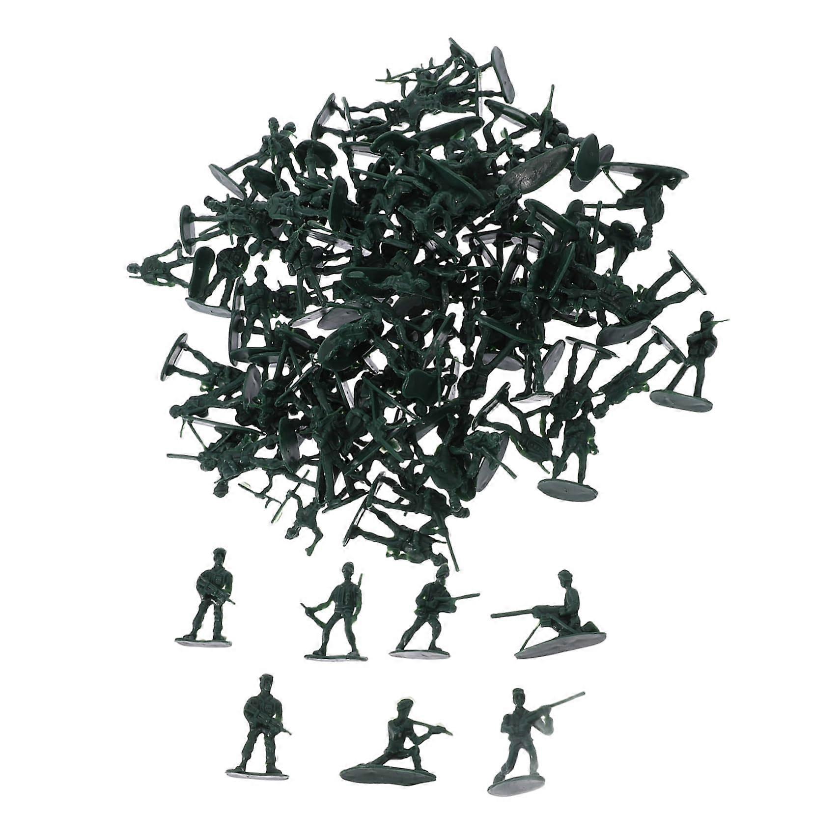 100 pieces mini soldier figures military action figures for DIY models, roleplaying games, garden layout, and school projects.