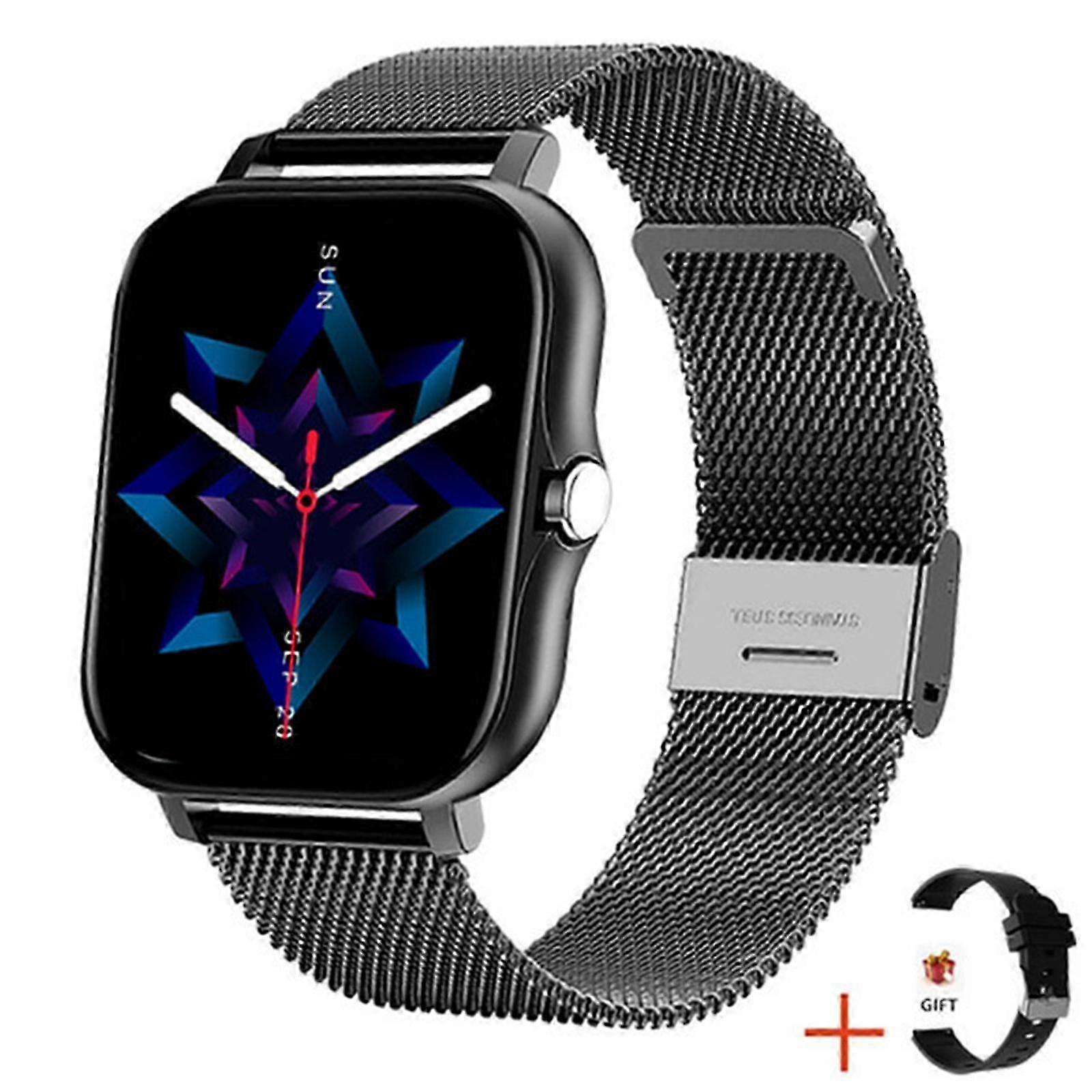 Smart Watch, 1.85' Smartwatch with AI Voice Control, Blood Pressure/SpO2/Heart Rate Monitor, Fitness Tracker Watch with 2 Straps