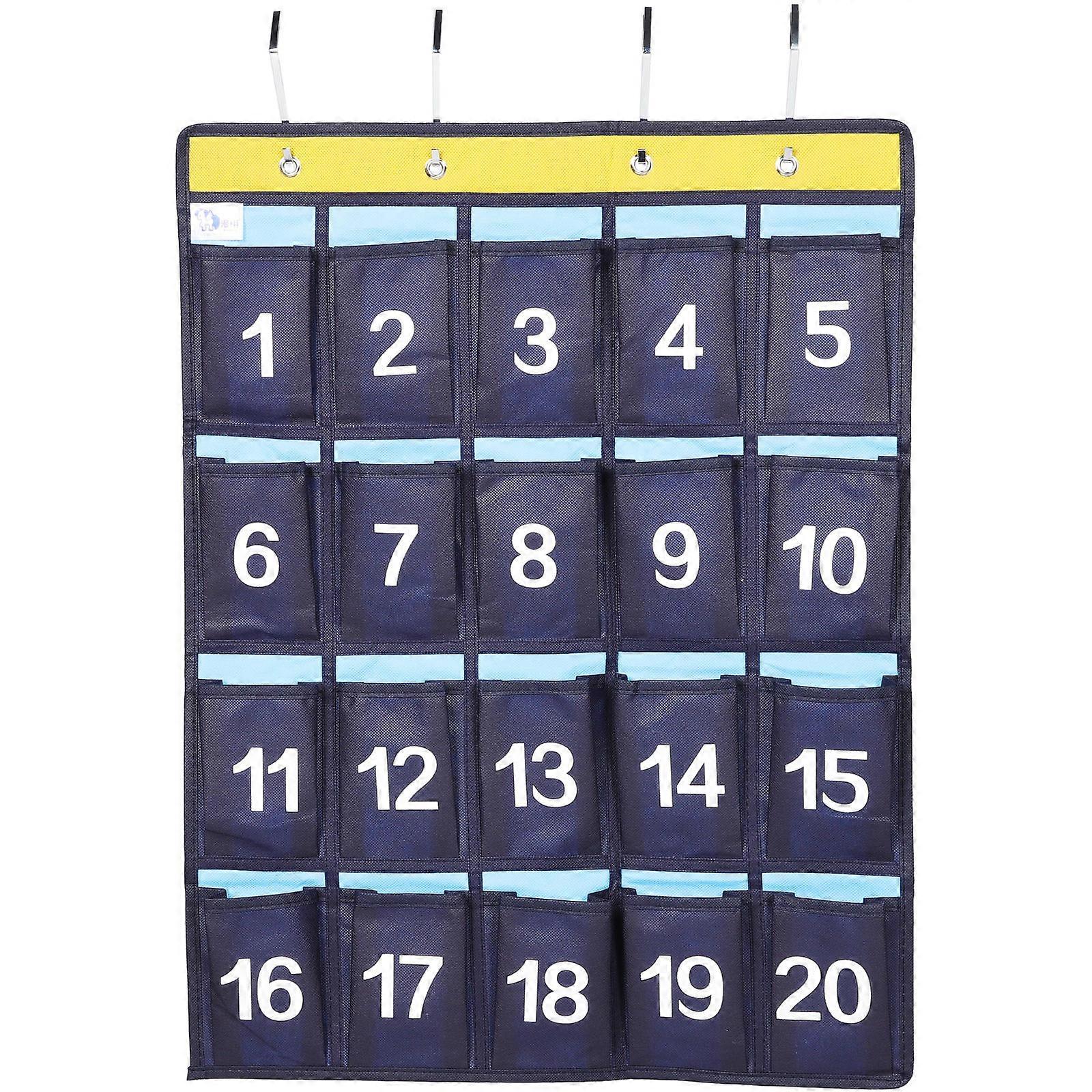 Pocket Chart For Cell Phones Classroom Organizer Non Woven Storage For Mobile Devices, Calculators In Schools And Offices