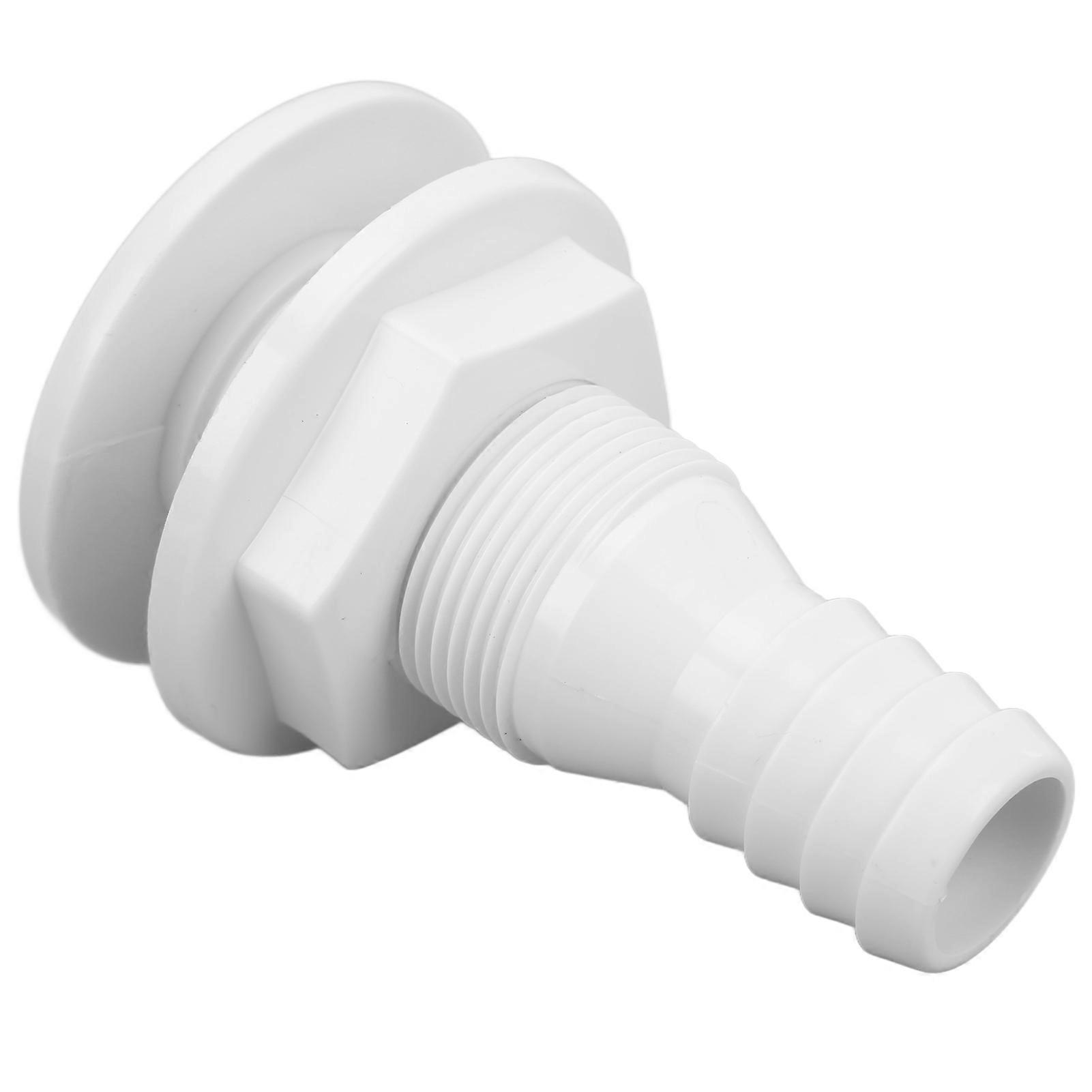 1in Thru Hull Fitting ABS Straight Impact Resistant Hose Connection Accessory for Boats MarinesWhite