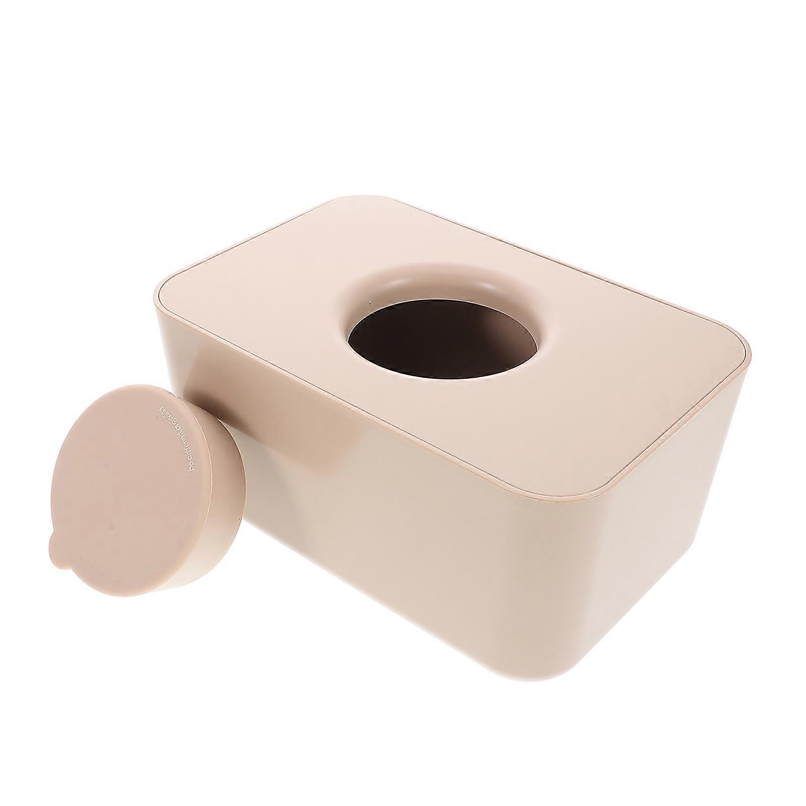 White Tissue Box Cover Modern Desktop Tissue Storage Box Rectangular Silicone Seal Design 1Set