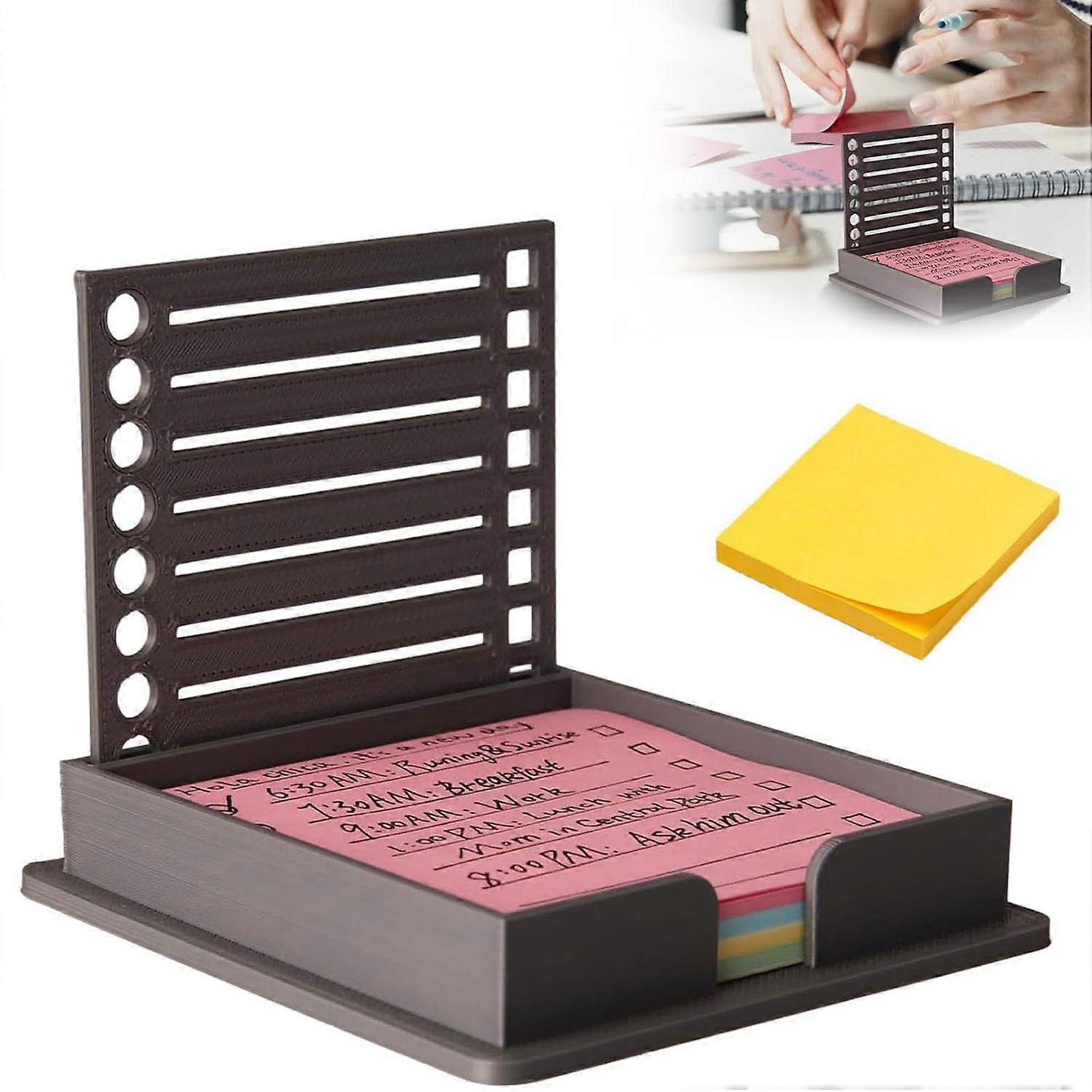 Sticky Notes Holder with Stencil, Sticky Note Dispenser, Compatible with Notes, Desktop Sticky Notes Organizer (Pack of 1)