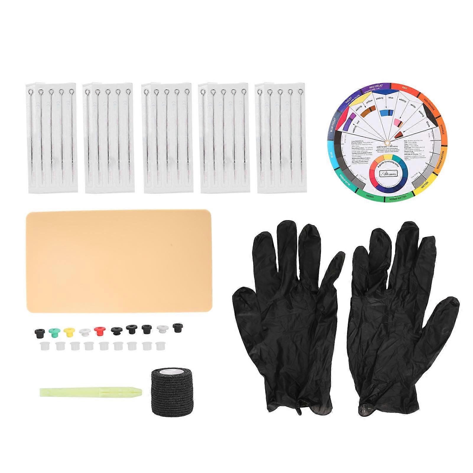 Tattoo Stick Set with Color Mix Tray DIY Manual Hand Beginner Training Tool