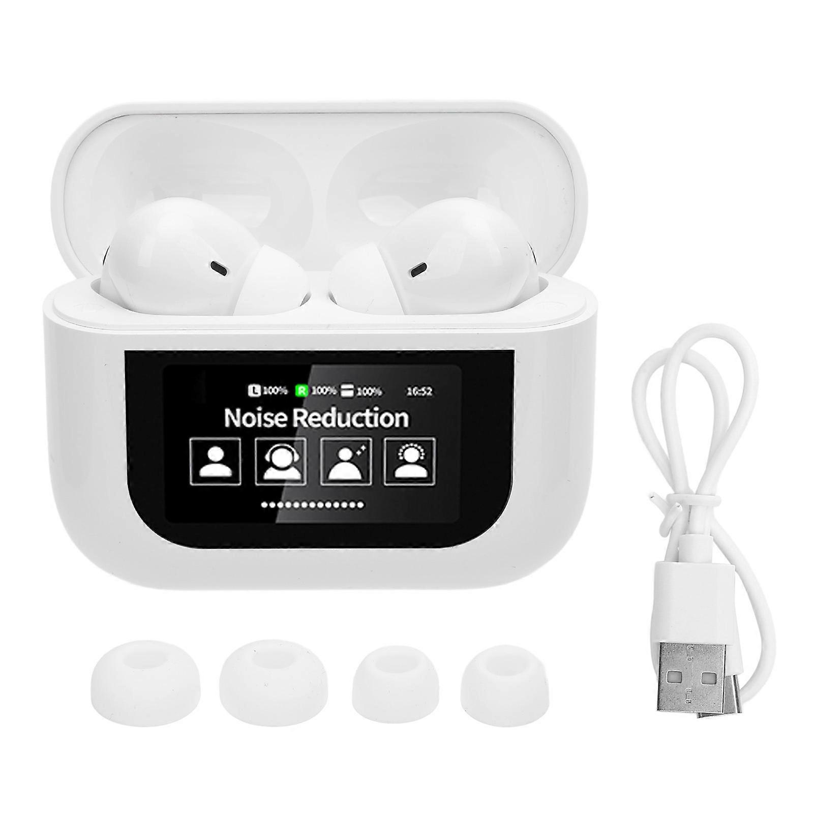 144 Language Bluetooth 5.4 Translator Earbuds with APP, ANC, Touch Control, White