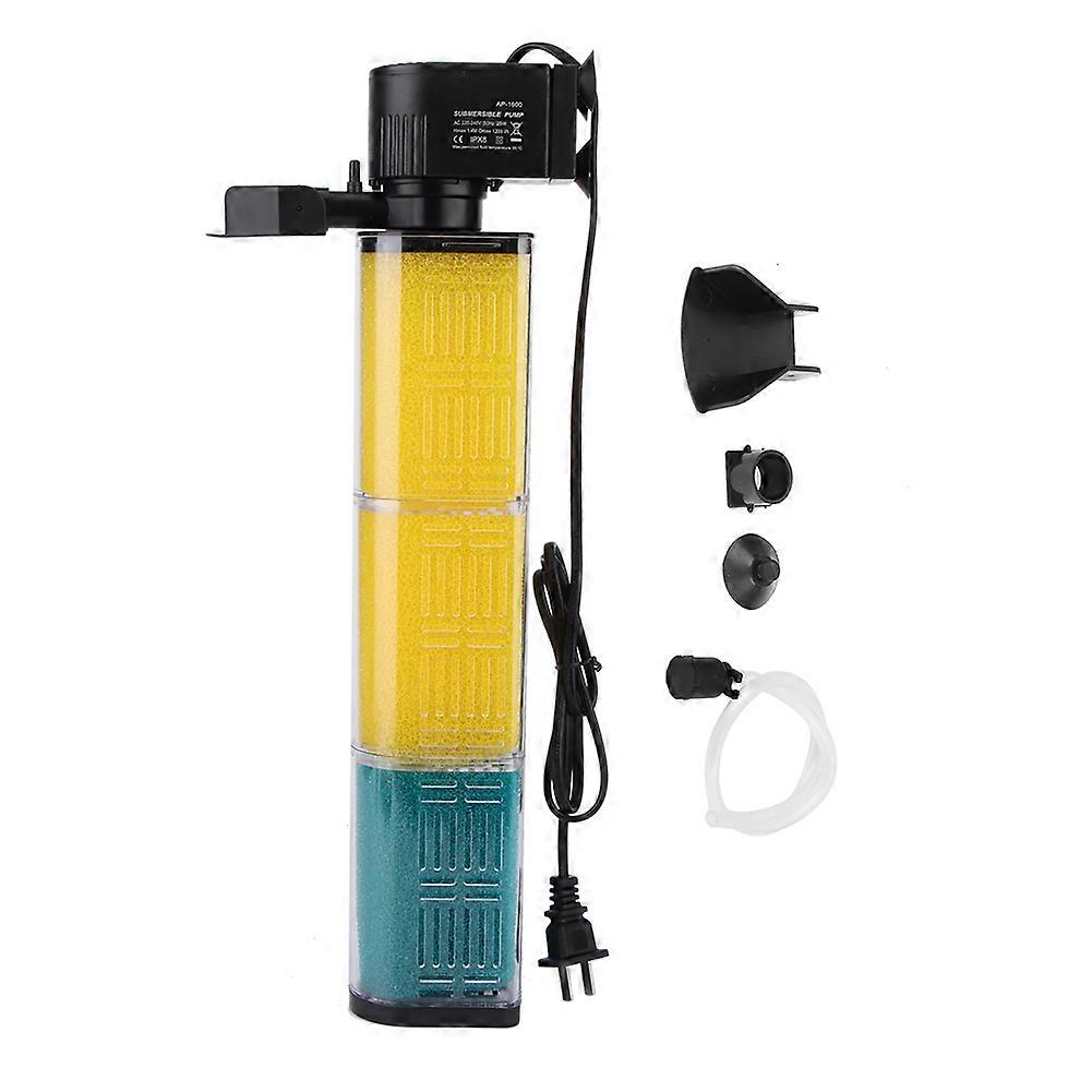 3 in 1 Internal Filter Increase Oxygen with Biochemical Filtering Bucket for Fish Tank Aquarium CN220V 25W