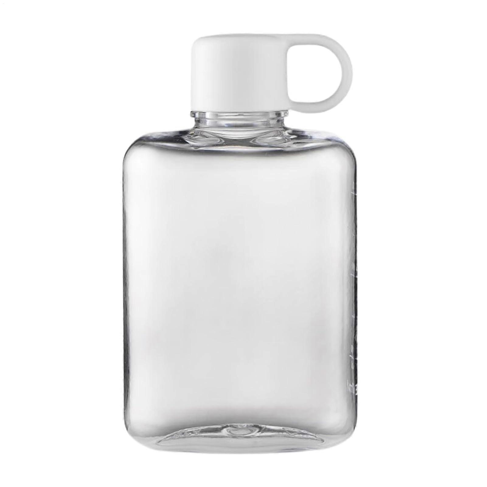 Slim Water Bottle, Flat Water Bottle for Handbag 360ml Travel Mug, Reusable Tritan, White