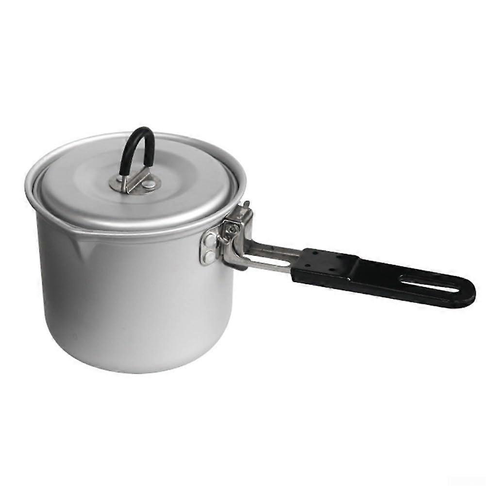 Aluminium Camping Pots Set With Folding Handle, Lightweight Design, Durable Construction, Easy To Carry