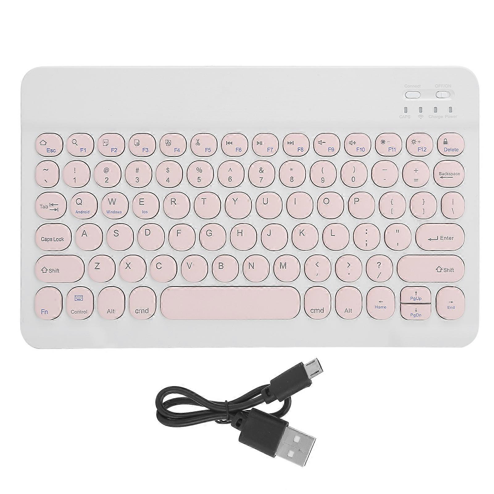 Wireless Bluetooth Keyboard Tablet Smartphone Computer Accessories Round Cap 10in