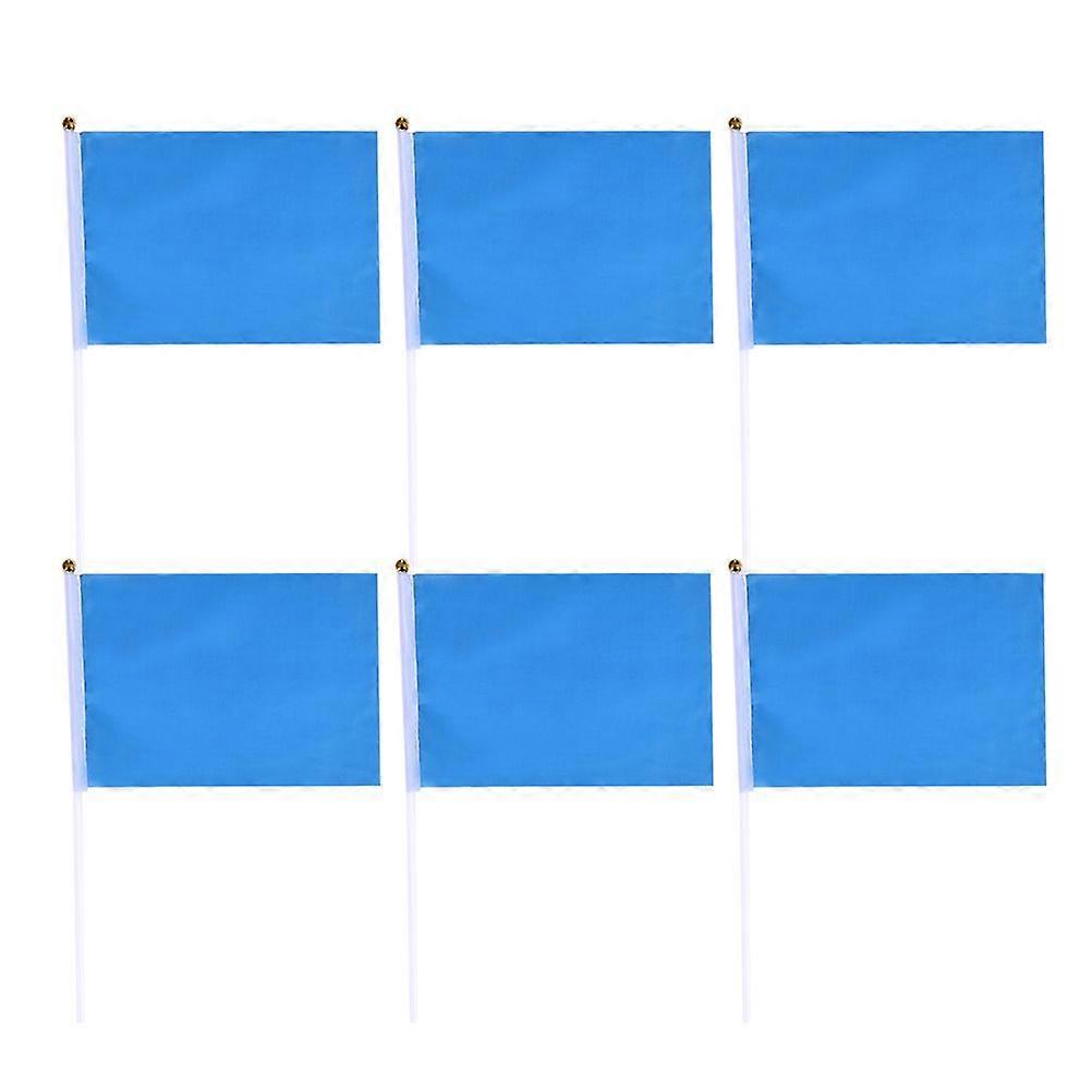50pcs Handheld Square Flags Solid Color Mini Flag Party Supplies Party Celebration Flags (Blue)