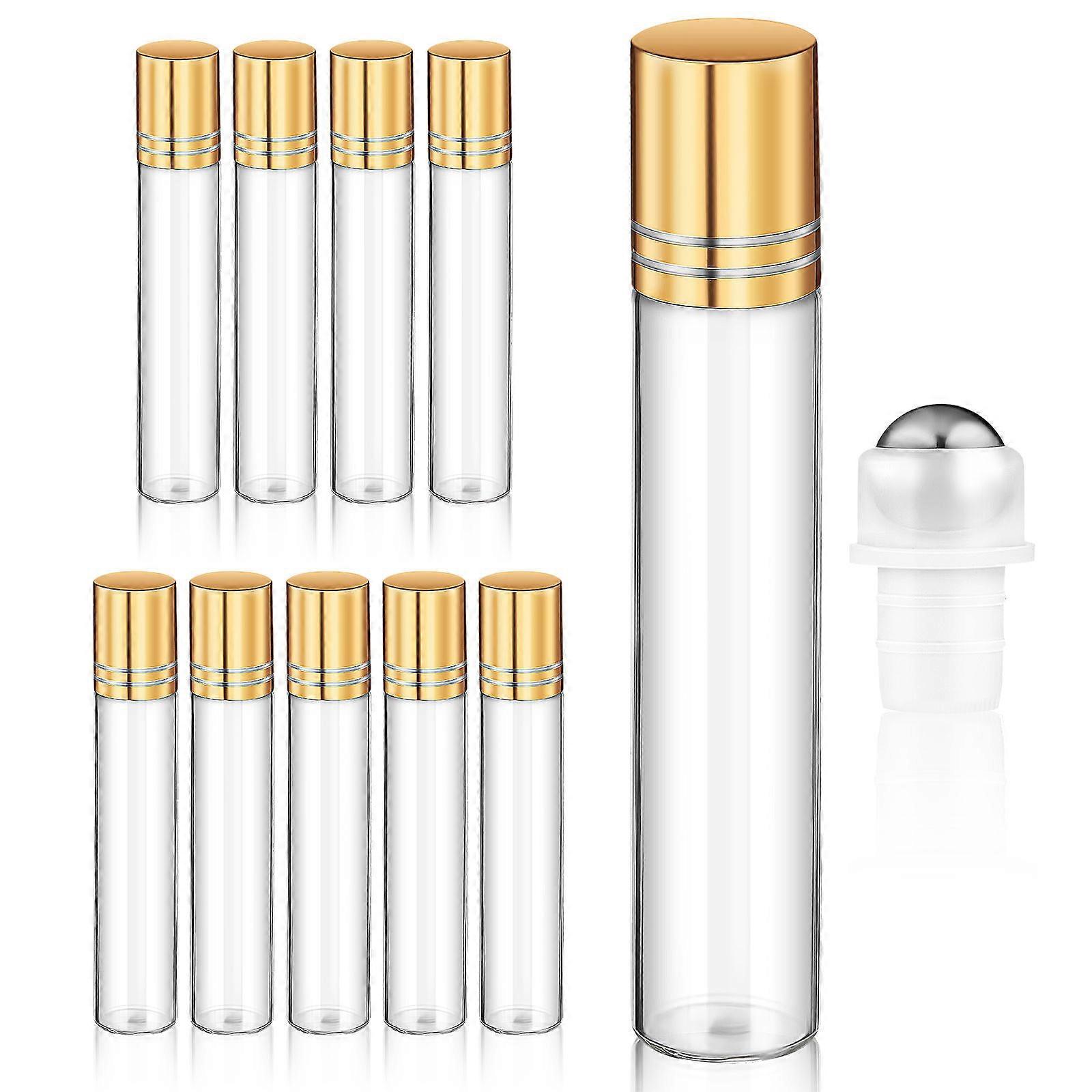 10pcs Refillable Rollerball Bottles for Essential Oils – Portable Leak Proof Perfume Containers for Aromatherapy & Fragrance Travel Use