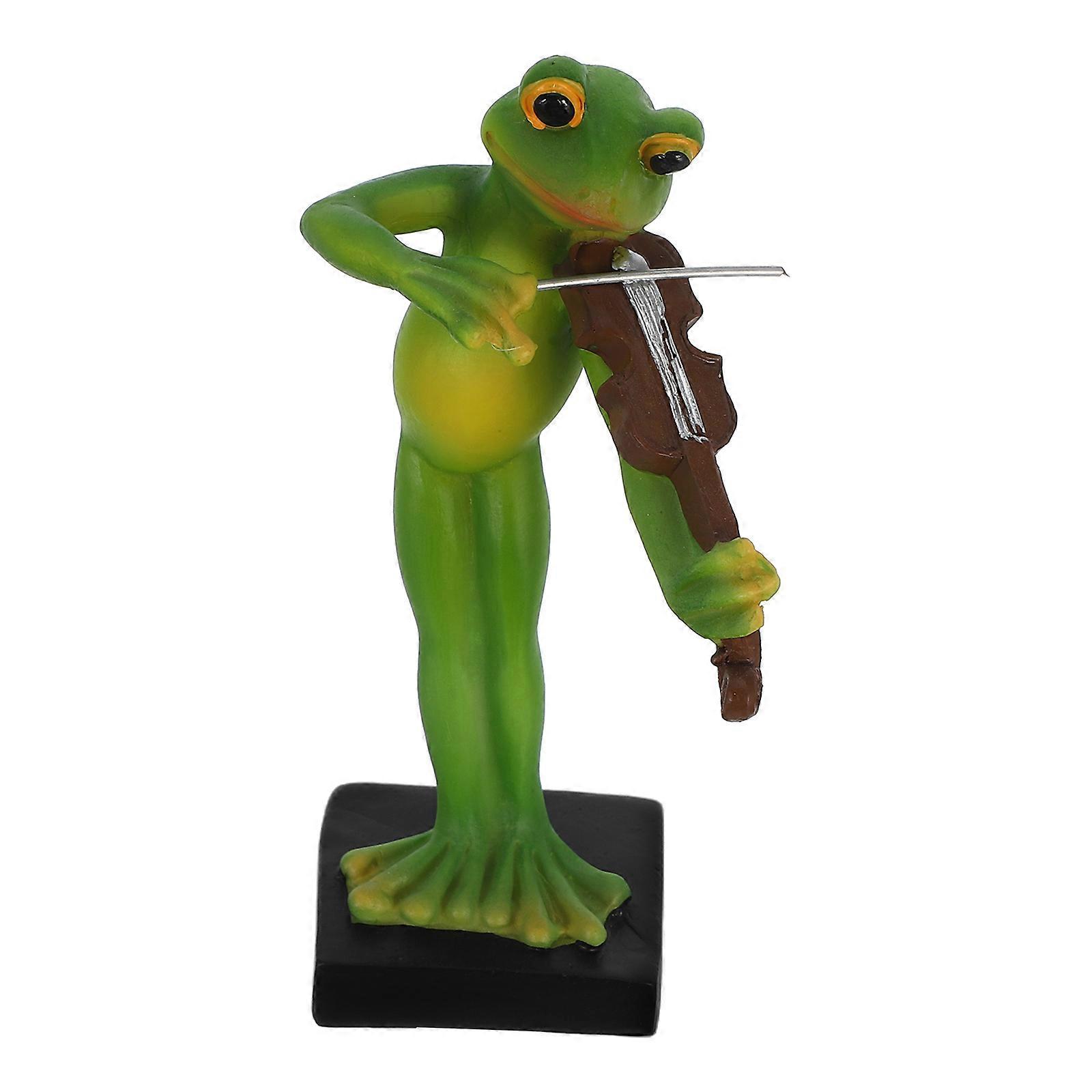 The **Frog Musician Resin Figurine** is a charming and whimsical decorative piece that brings a touch of fun and creativity to any space. This cute