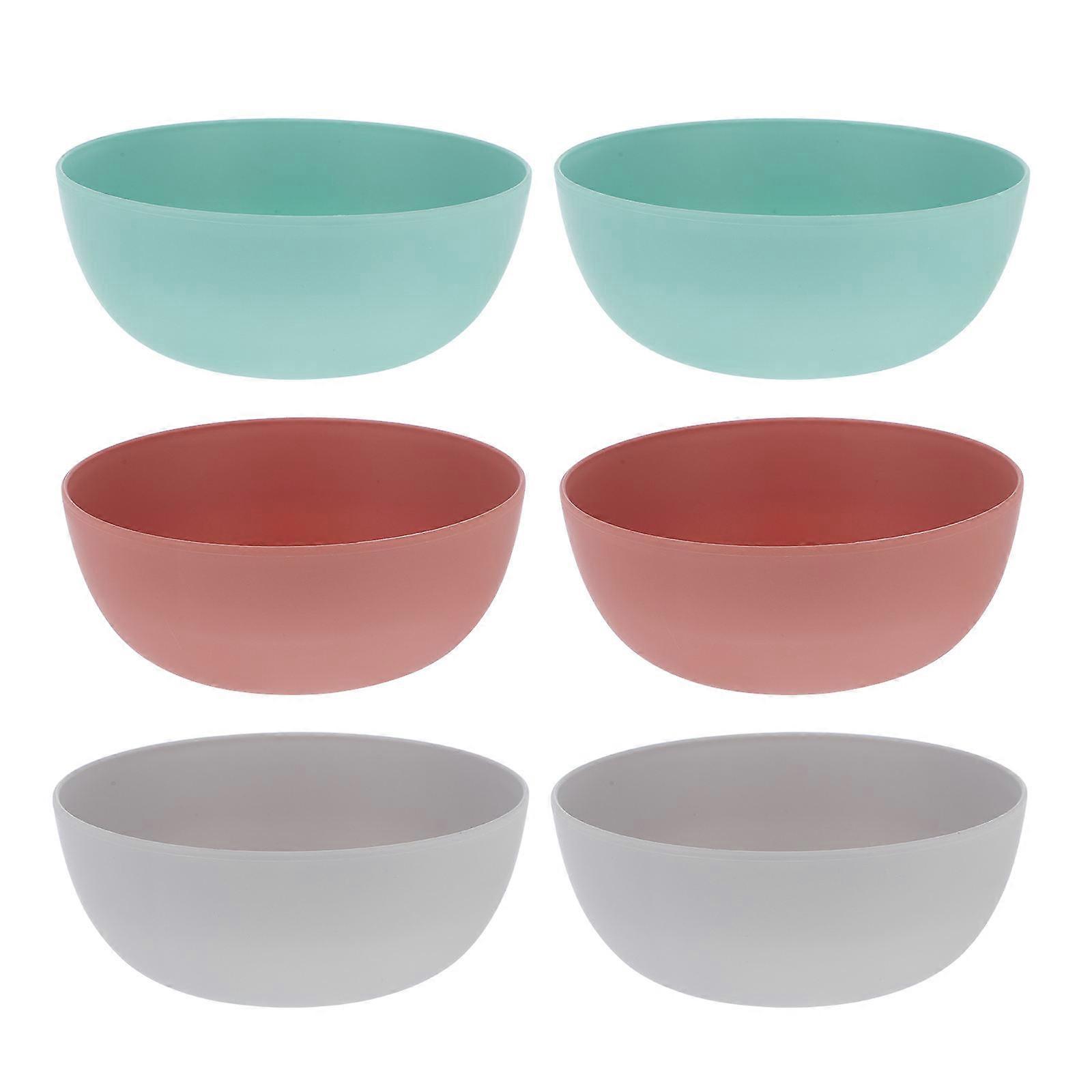 Soup Bowl Simple Salad Noodle Bowls Family Khaki 13.00X13.00X6.00CM Suitable for Various Dishes 6Pcs