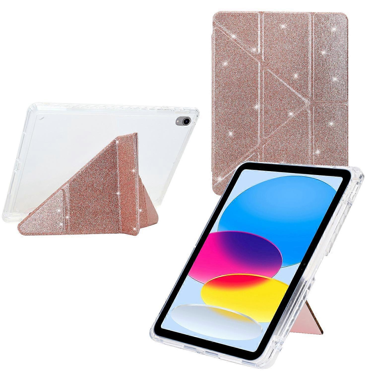 Y-Fold Clear Acrylic Glitter Smart Leather Tablet Case