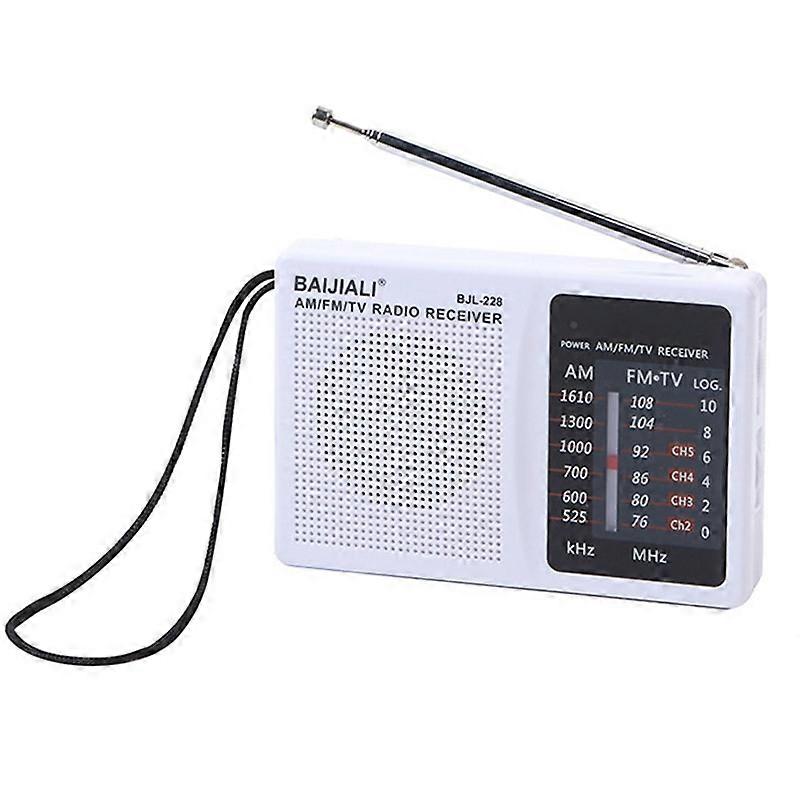 BAIJIALI BJL228 Retro Portable Two Band FM AM Radio Built-in Speaker