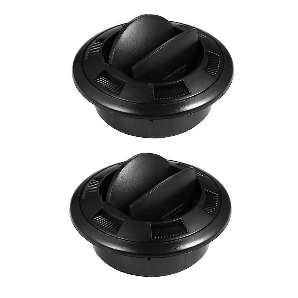 Air Conditioning Vent Deflector Universal Round Black ABS 10x10x4 Cm 2 Pieces For RV And Bus Air Outlet