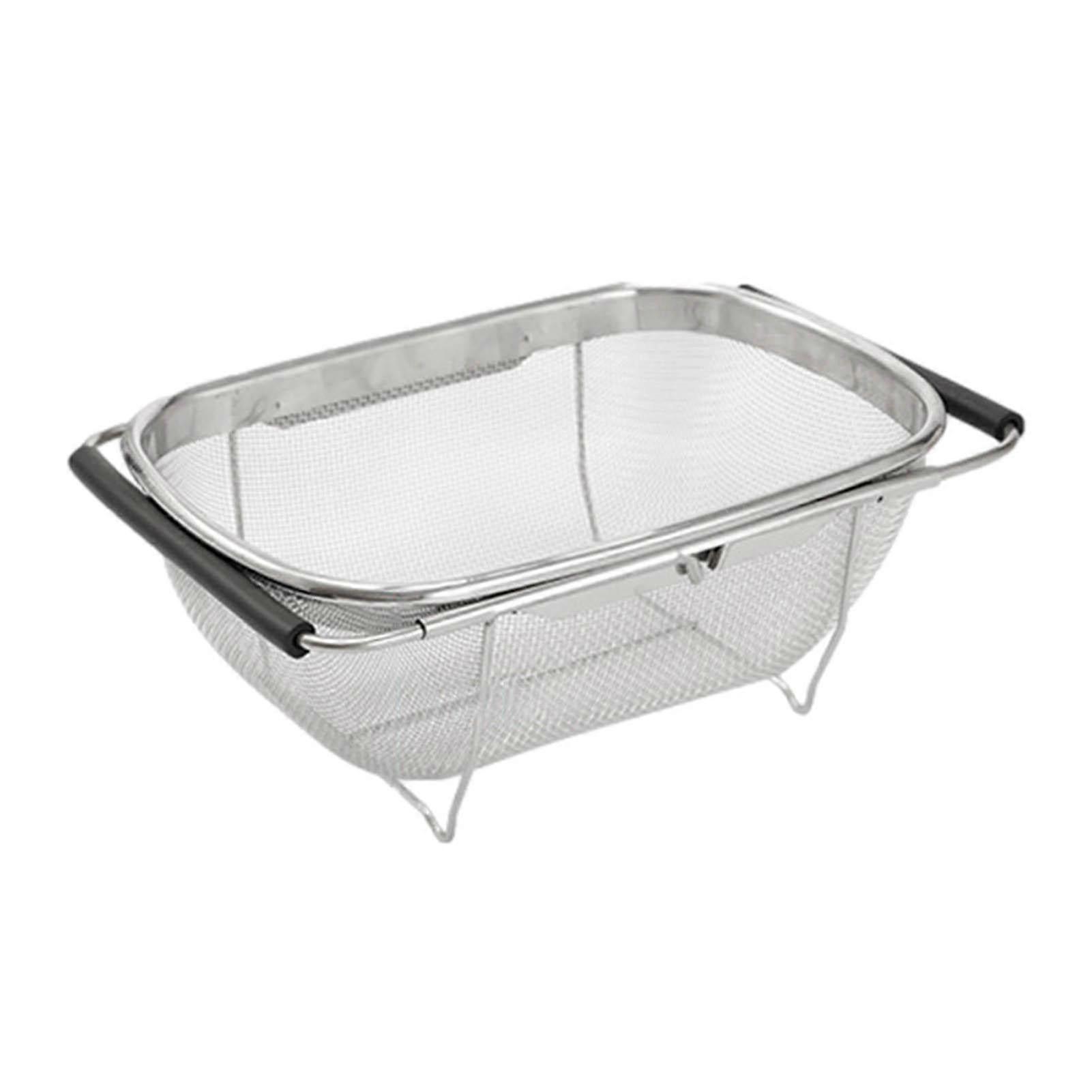 Drain Basket Over the Sink Strainer Retractable Filter Basket Extendable Fine Mesh Stainless Steel Filter