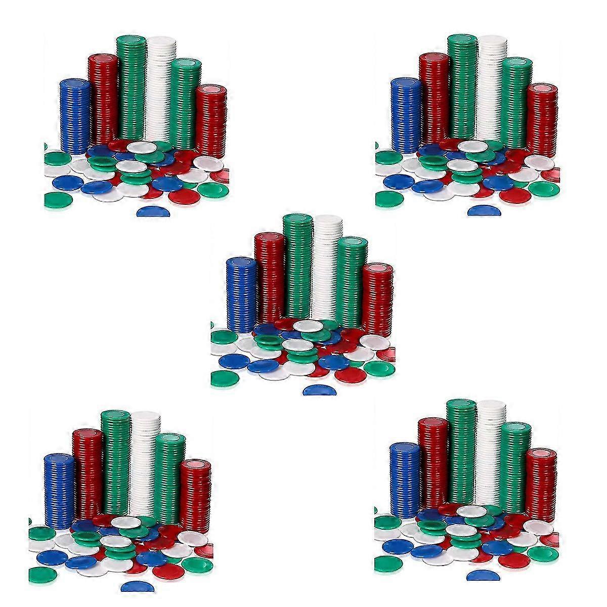 400 Pieces Plastic Poker Chips Game Chips 4 Colors Counter Card For Game Playing Counting Bingo Game