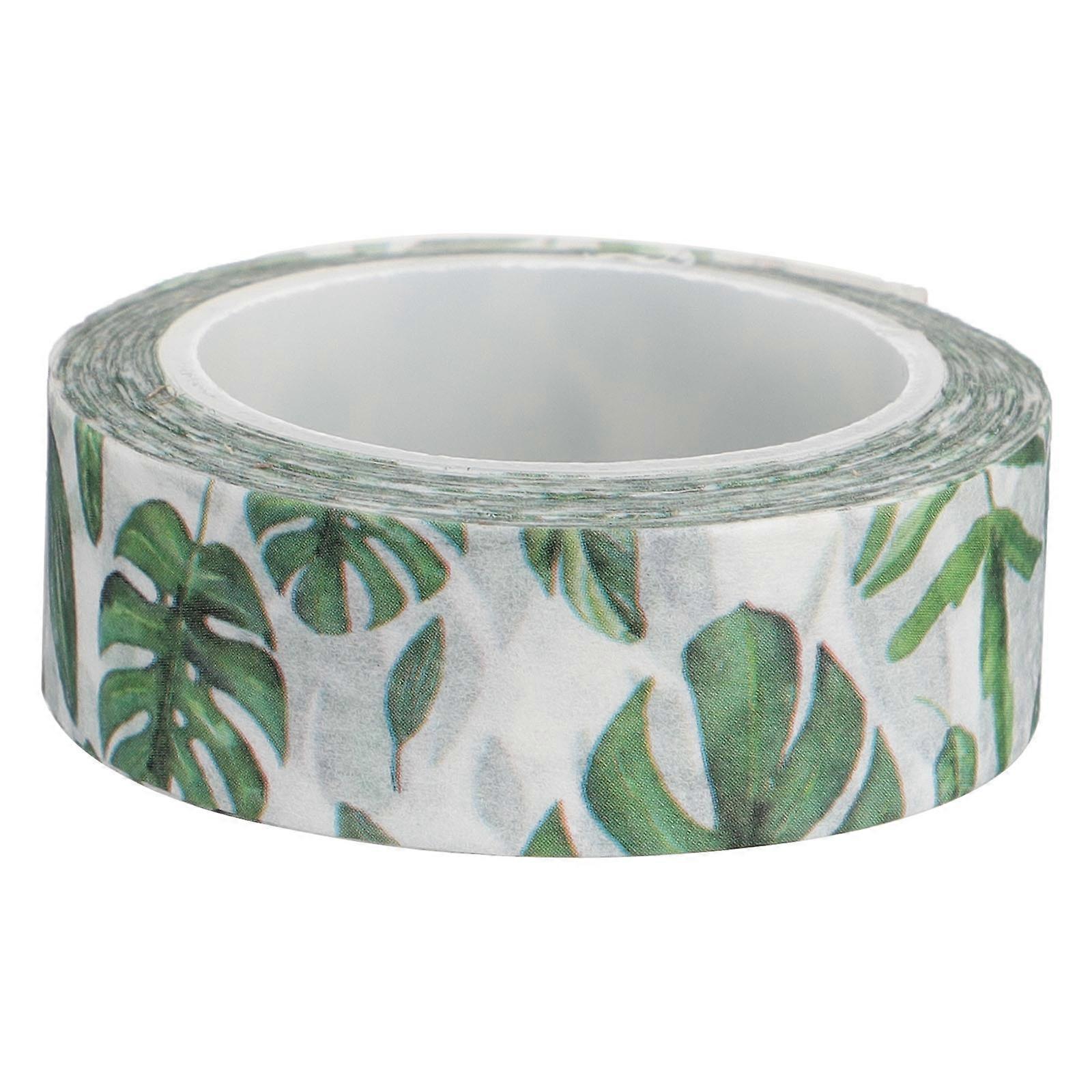Tropical Plant Washi Tape Roll Creative DIY Decorative Sticky Tape for Scrapbooking, Journals, and Crafting Lightweight & Durable Adhesive Strips