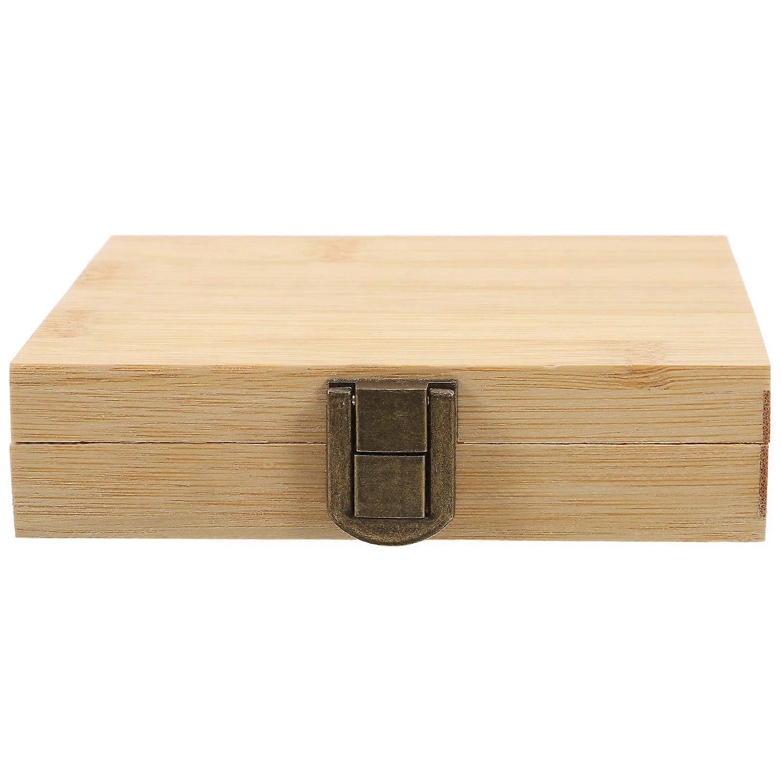 Wooden Empty Watercolor Paint Palette for Storage with Lid