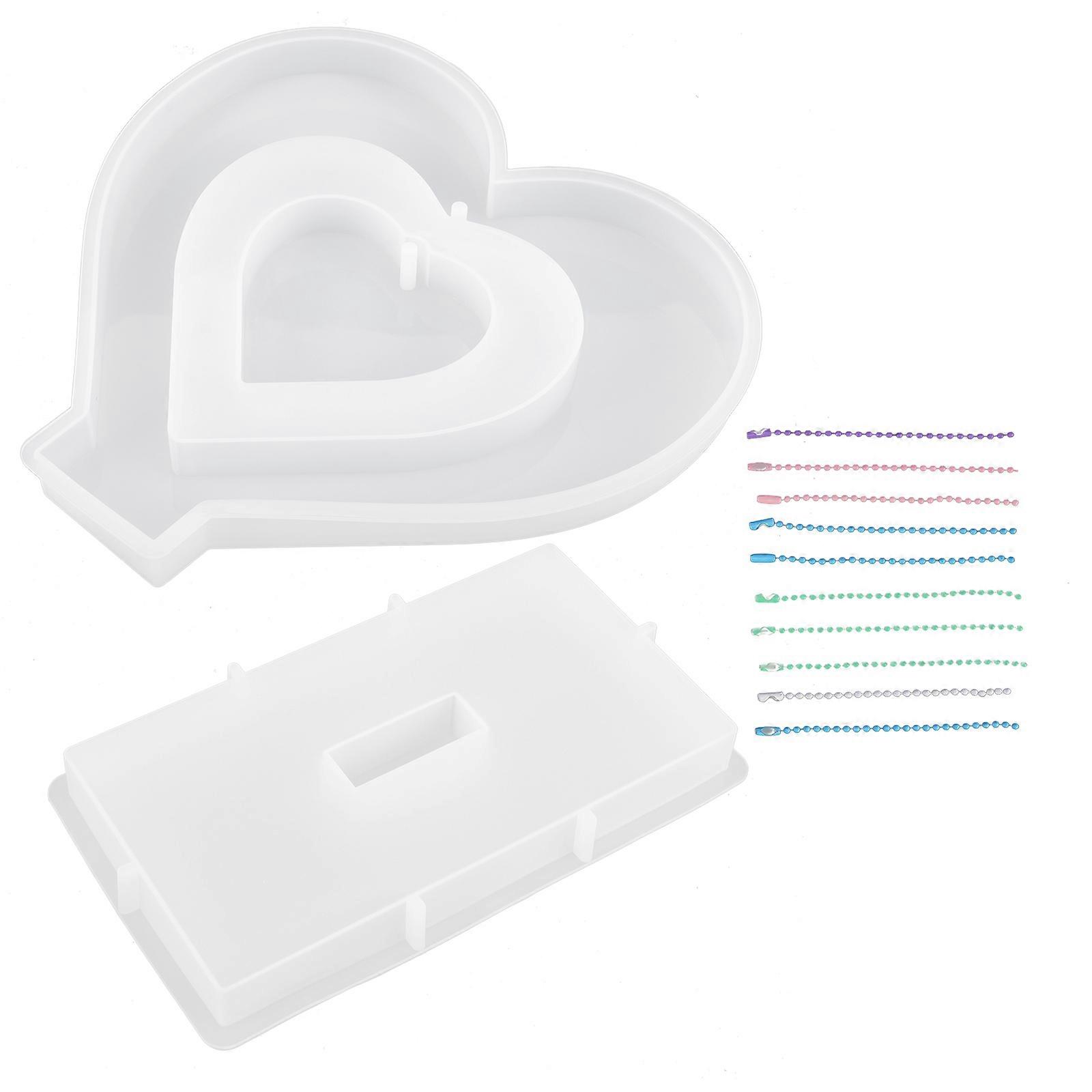 DIY Silicone Craft Mold Heart Shape Epoxy Resin Mold For Epoxy Resin Handcraft Lovers 1 Set