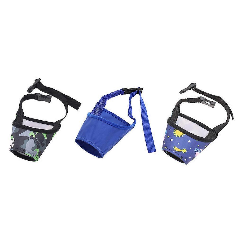 Dog Muzzle for Biting Prevent Nipping Daily Use 5.7X5.7CM Oxford Cloth 3Pcs