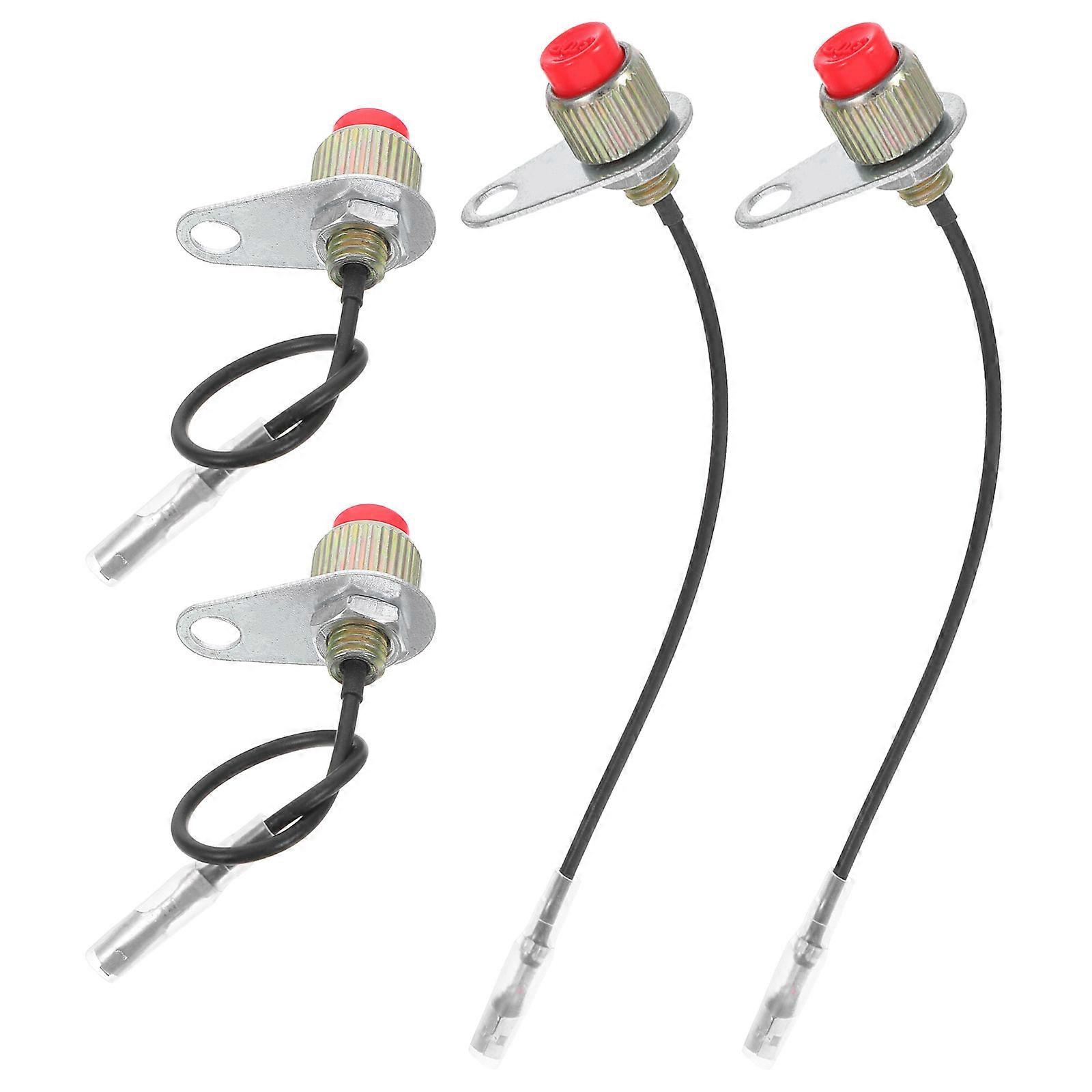 4pcs Off Stop Switch for Lawn Mower Trimmer Accessories – Easy Install, Durable Protective Control Switch for Gasoline Brush and Lawnmower