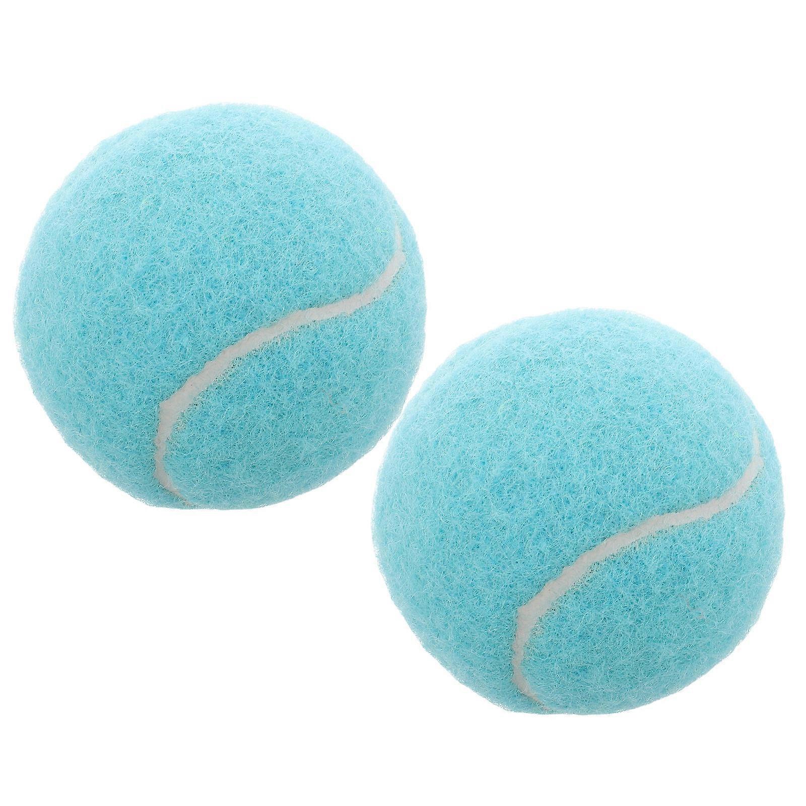 Beginner Tennis Balls High Elasticity Blue for Recreational Play and Training Sessions 2Pcs
