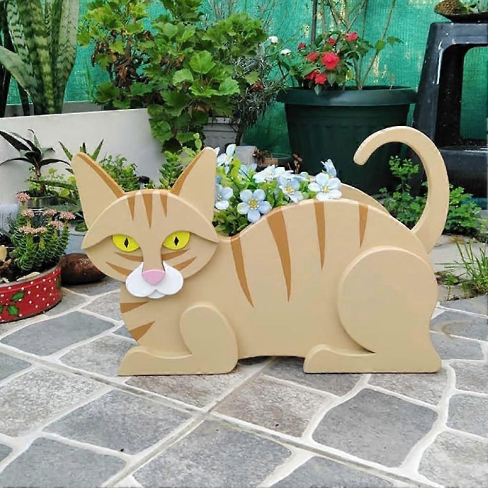 Siamese Cat Planter With Yellow Cat Motif For Indoor And Outdoor Use Home And Garden Decor