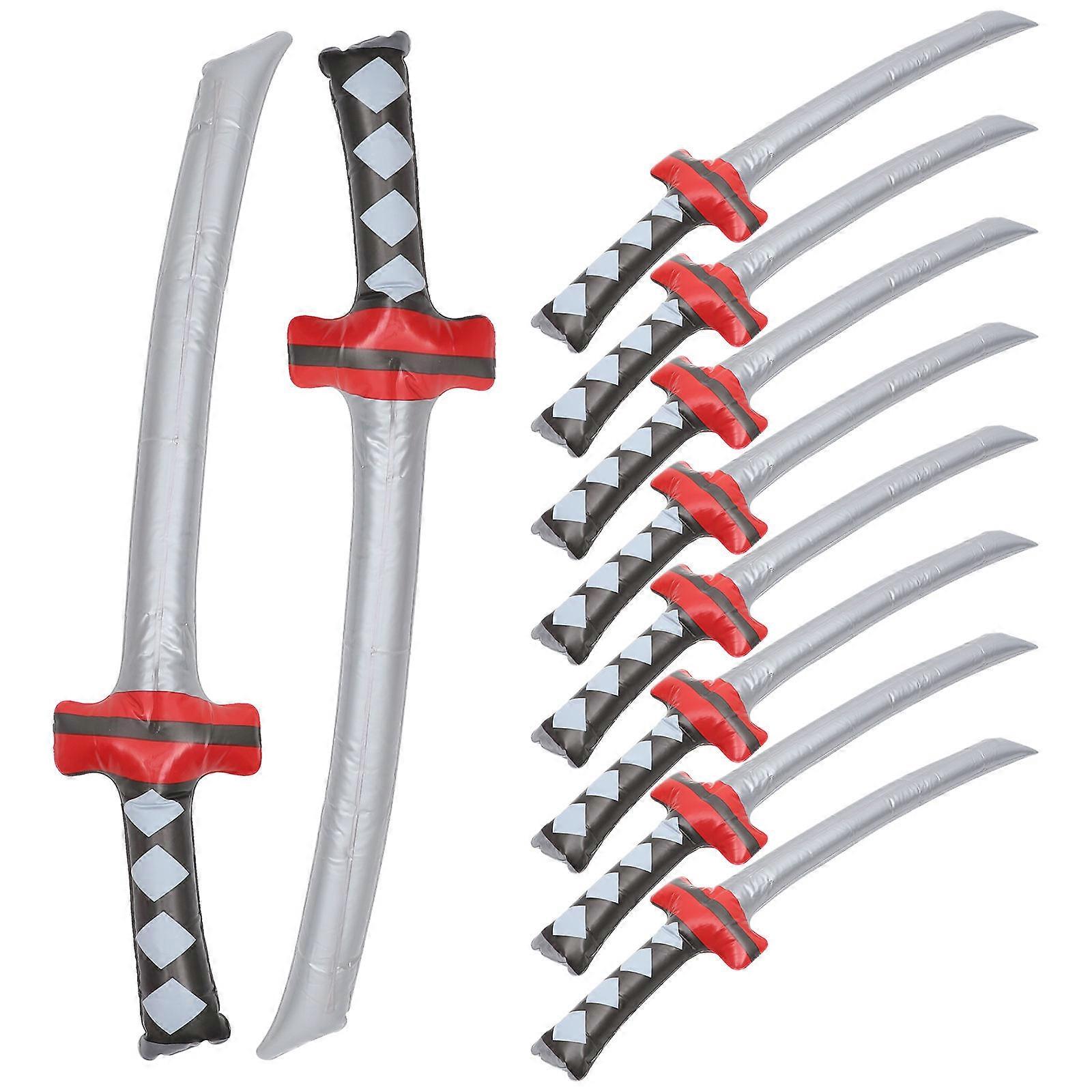 10pcs Inflatable Pirate Sword Set   Durable PVC Pretend Play Props for Cosplay, Pirate Parties & Games