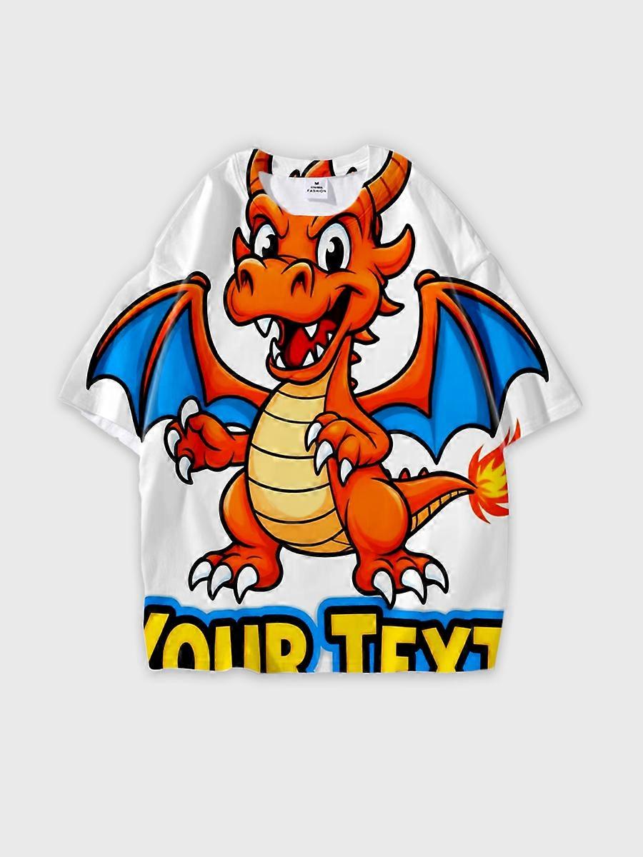 T-shirt round neck Pattern loose short sleeve N3125