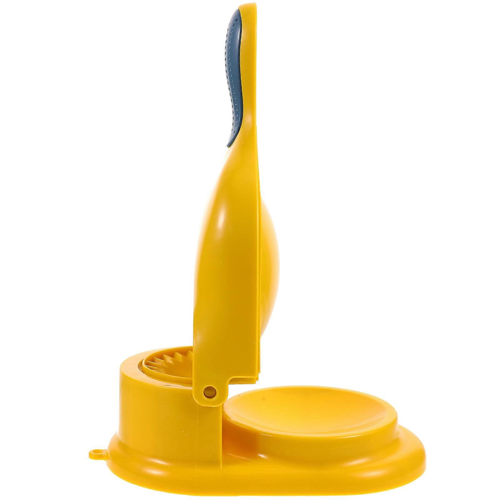 Yellow Kitchen Dumpling Presser Made of PP for Convenient Dough Pressing in Home kitchens 5.5 Inches