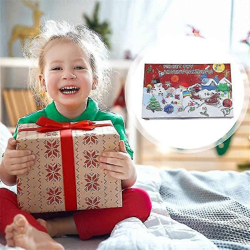 Fidget adventskalender 2021 Julnedräkningskalender 24 dagar Sensorisk Fidget Toys Set presentförpackningar för barn vuxna