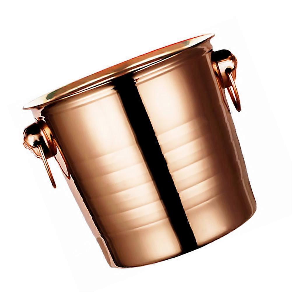 Stainless Steel Ice Bucket for Bar Use Rose Gold Elegant and Modern Design Holds Ice and Wine Bottles 1Pc