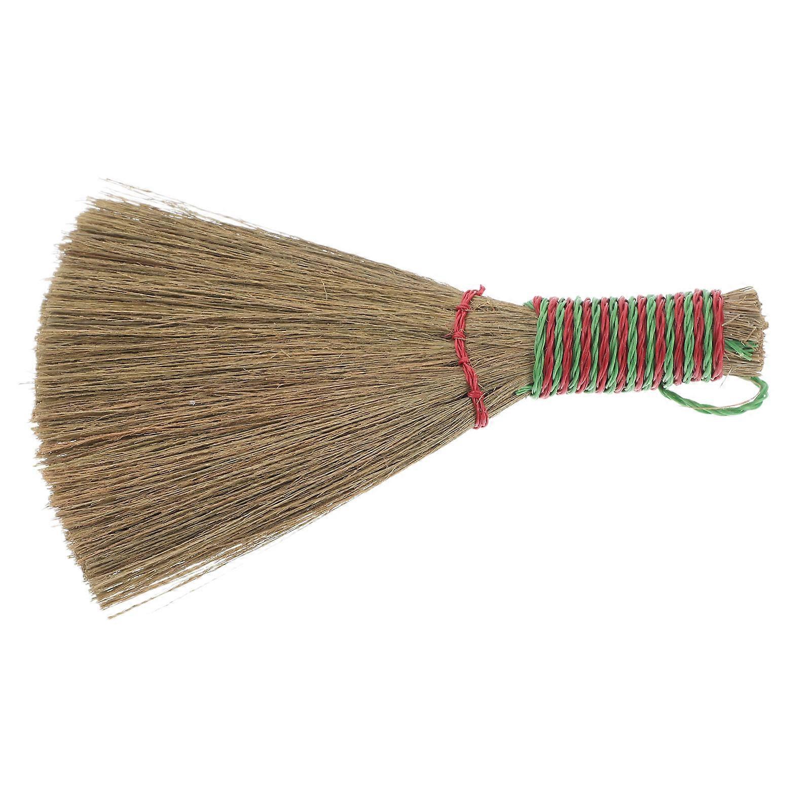 Natural Miscanthus Bristle Broom with Handle for Indoor Cleaning – Lightweight Hand Brush for Floors, Furniture, and Dust Removal in Living Rooms,